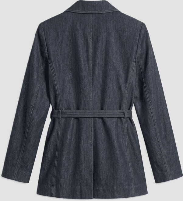 MAX MARA giacca in denim con cintura donna blu - 2