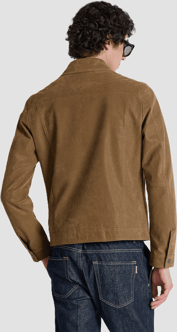 Antony Morato giacca in similpelle da uomo beige - 3