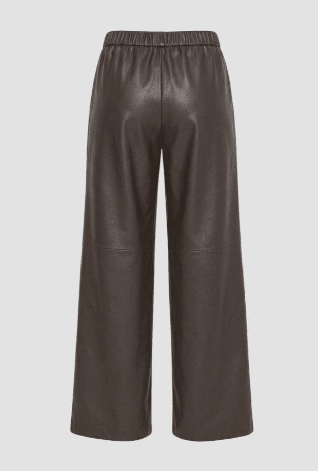 MAX MARA pantalone wide leg in ecopelle donna testa di moro - 2