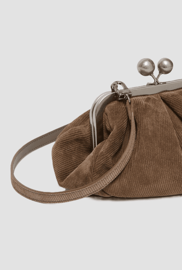 MAX MARA borsa pasticcino small in velluto donna fango - 3