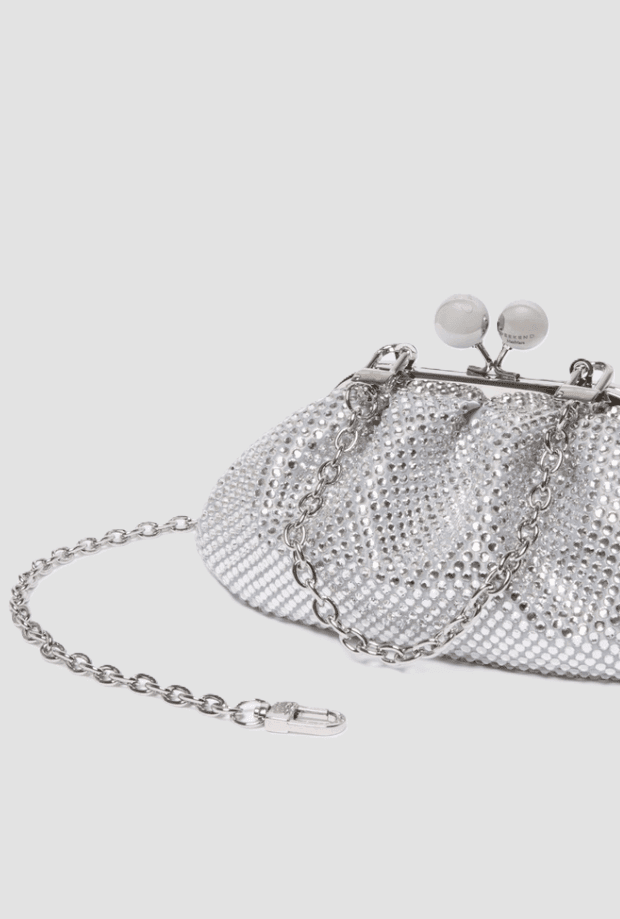 MAX MARA borsa pasticcino extra small con strass donna bianco - 3