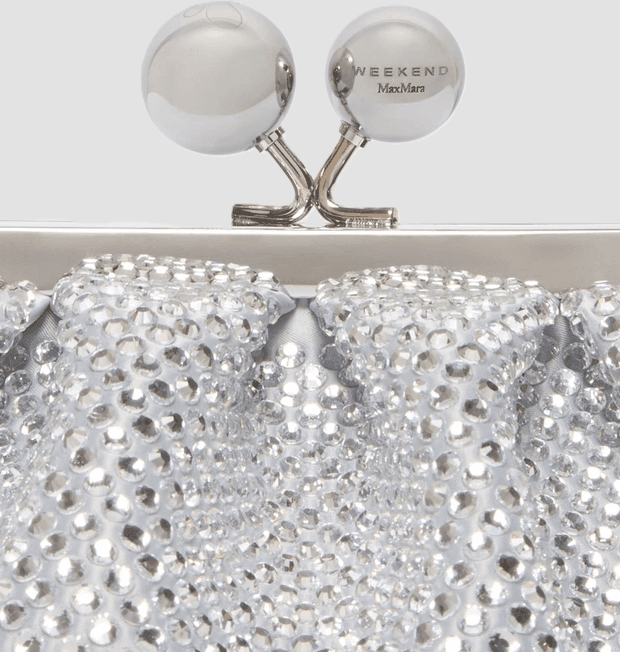 MAX MARA borsa pasticcino extra small con strass donna bianco - 4