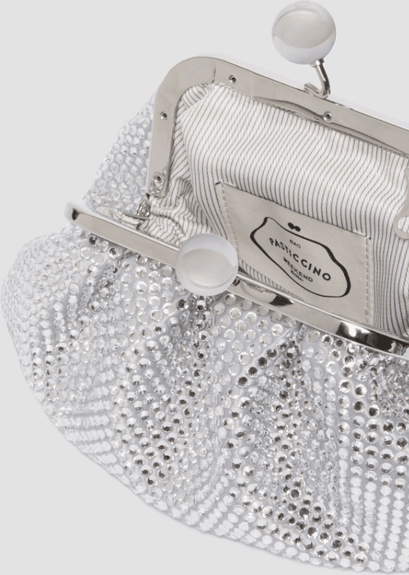 MAX MARA borsa pasticcino extra small con strass donna bianco - 5