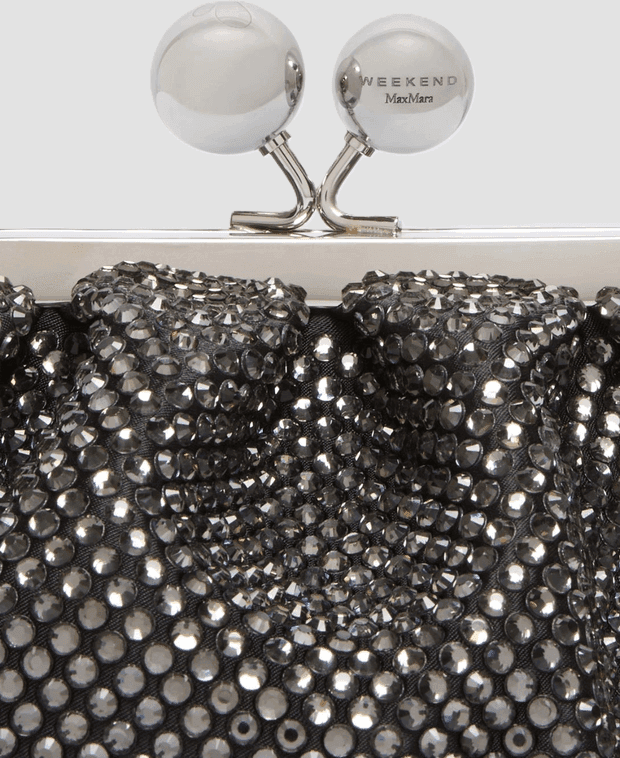 MAX MARA borsa pasticcino extra small con strass donna nero - 4