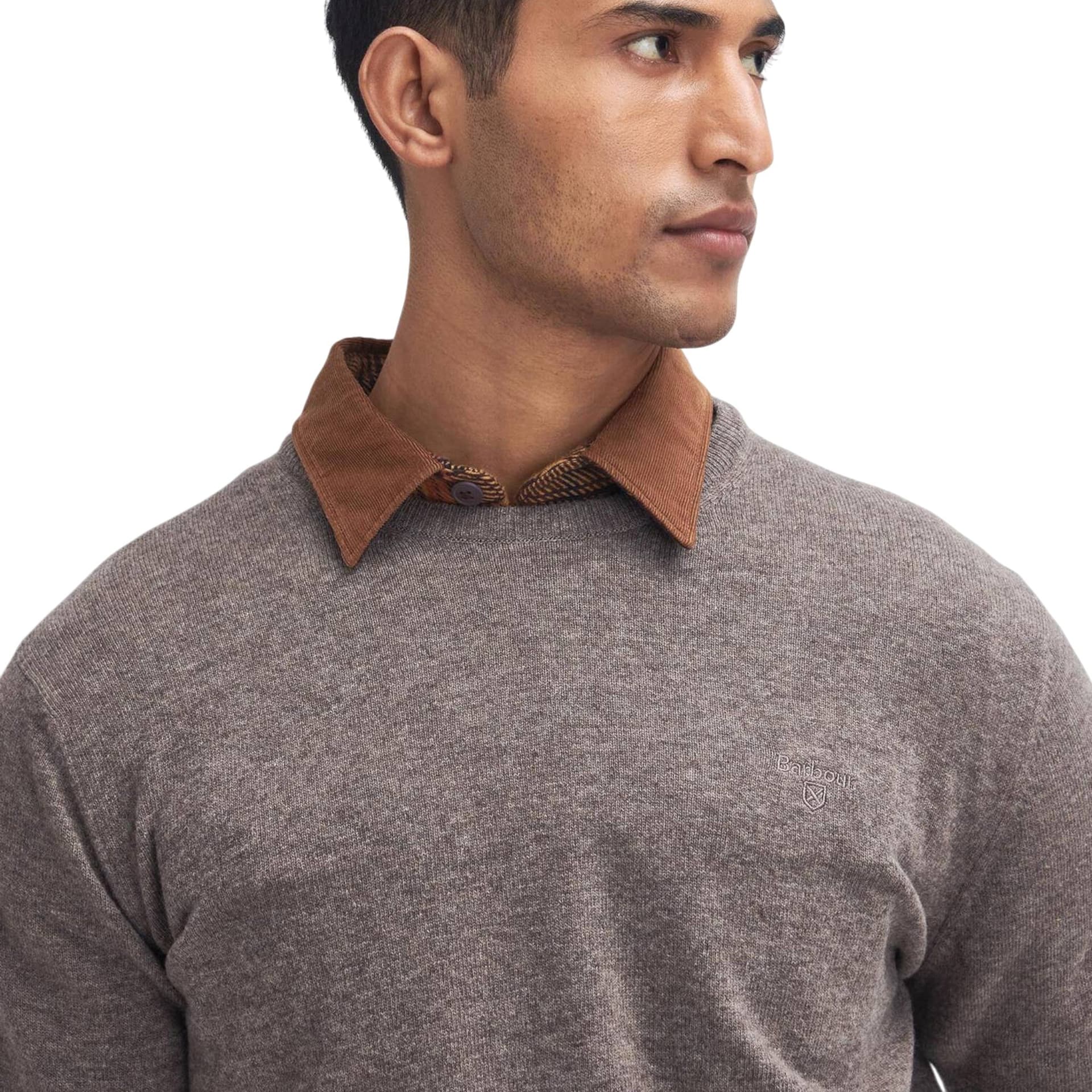 BARBOUR maglione barbour essential l/wool crewneck - dark stone - 5