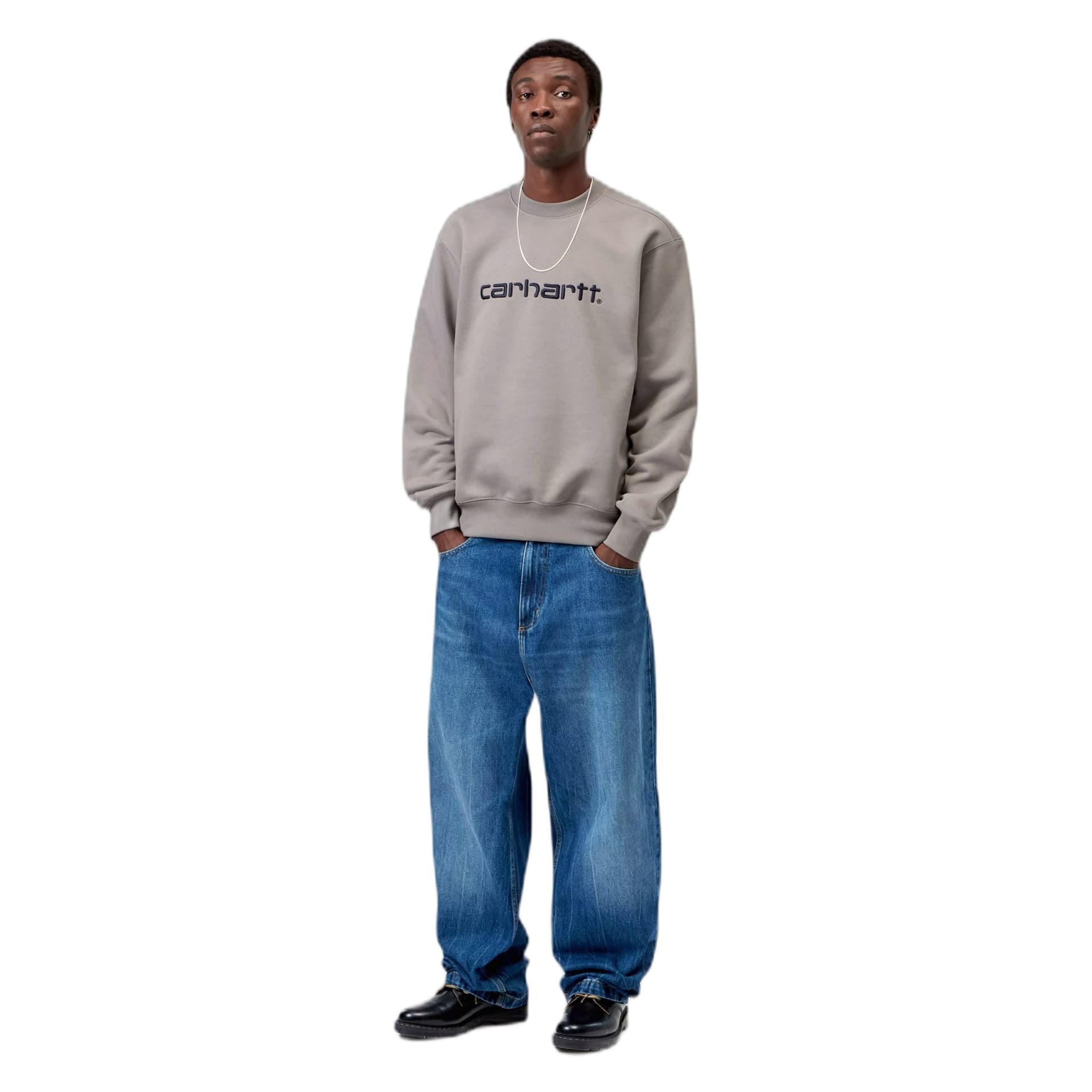 CARHARTT WIP felpa carhartt wip carhartt sweatshirt - shady grey / dark navy - 2