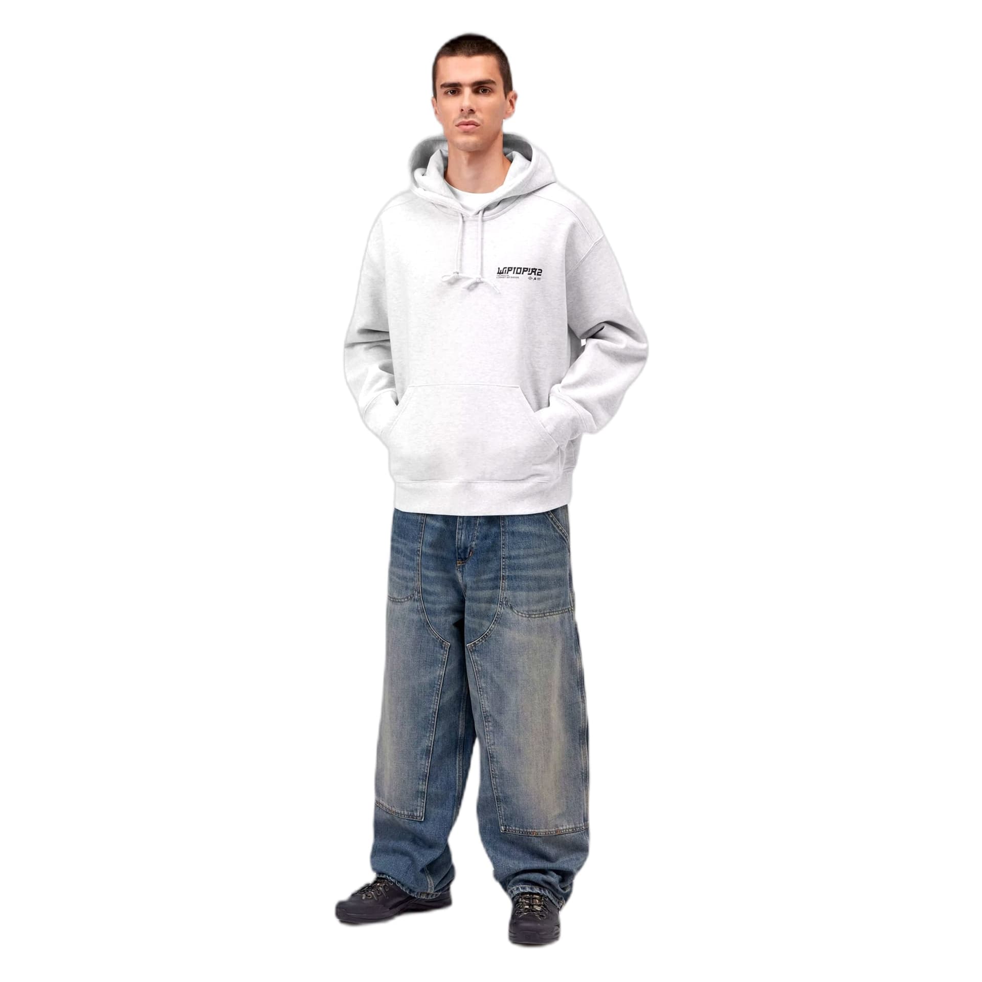 CARHARTT WIP felpa carhartt wip hooded wiptopia 2 sweatshirt - ash heather - 3