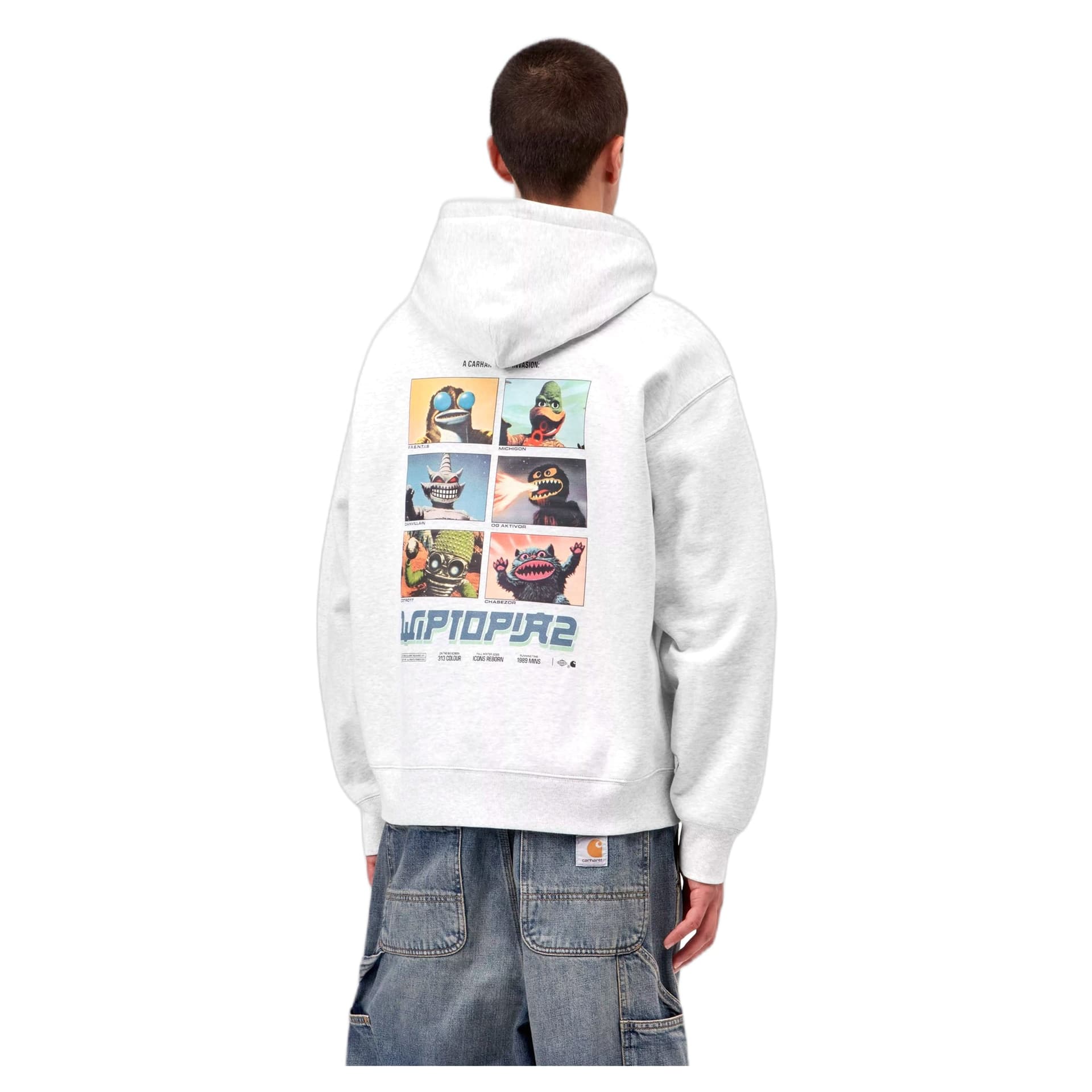 CARHARTT WIP felpa carhartt wip hooded wiptopia 2 sweatshirt - ash heather - 4