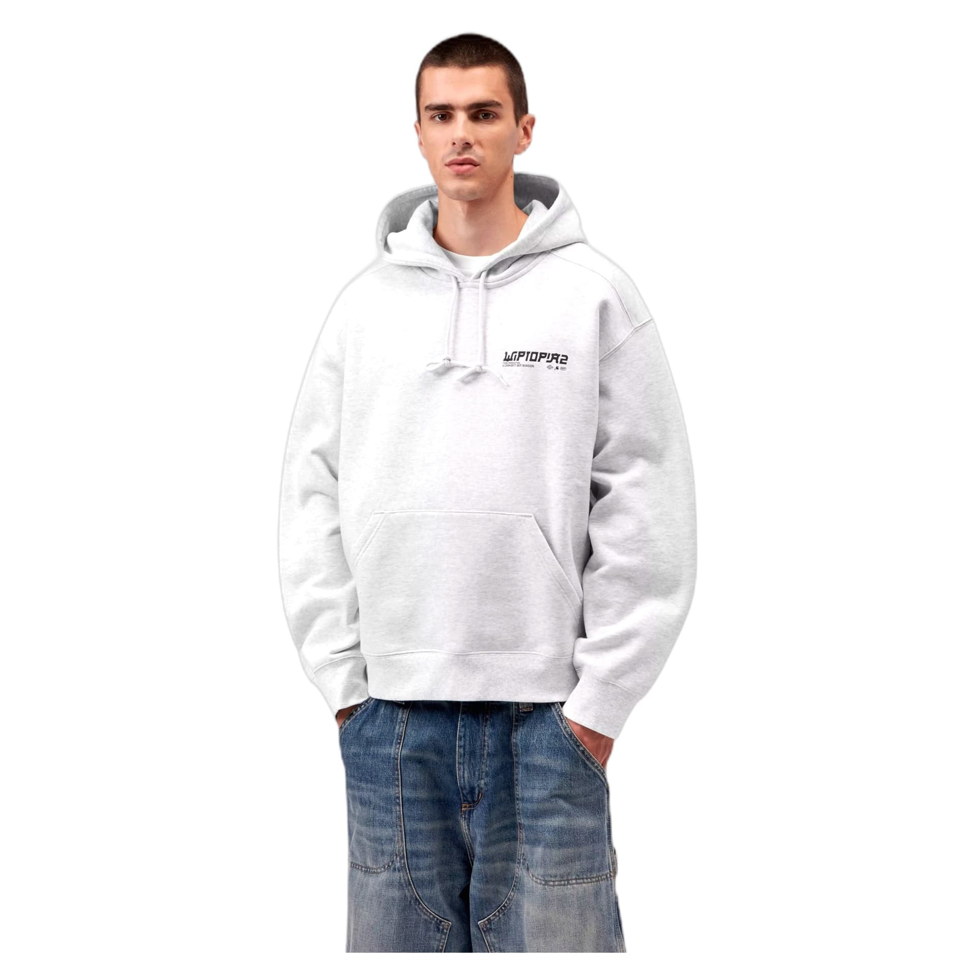 CARHARTT WIP felpa carhartt wip hooded wiptopia 2 sweatshirt - ash heather - 5
