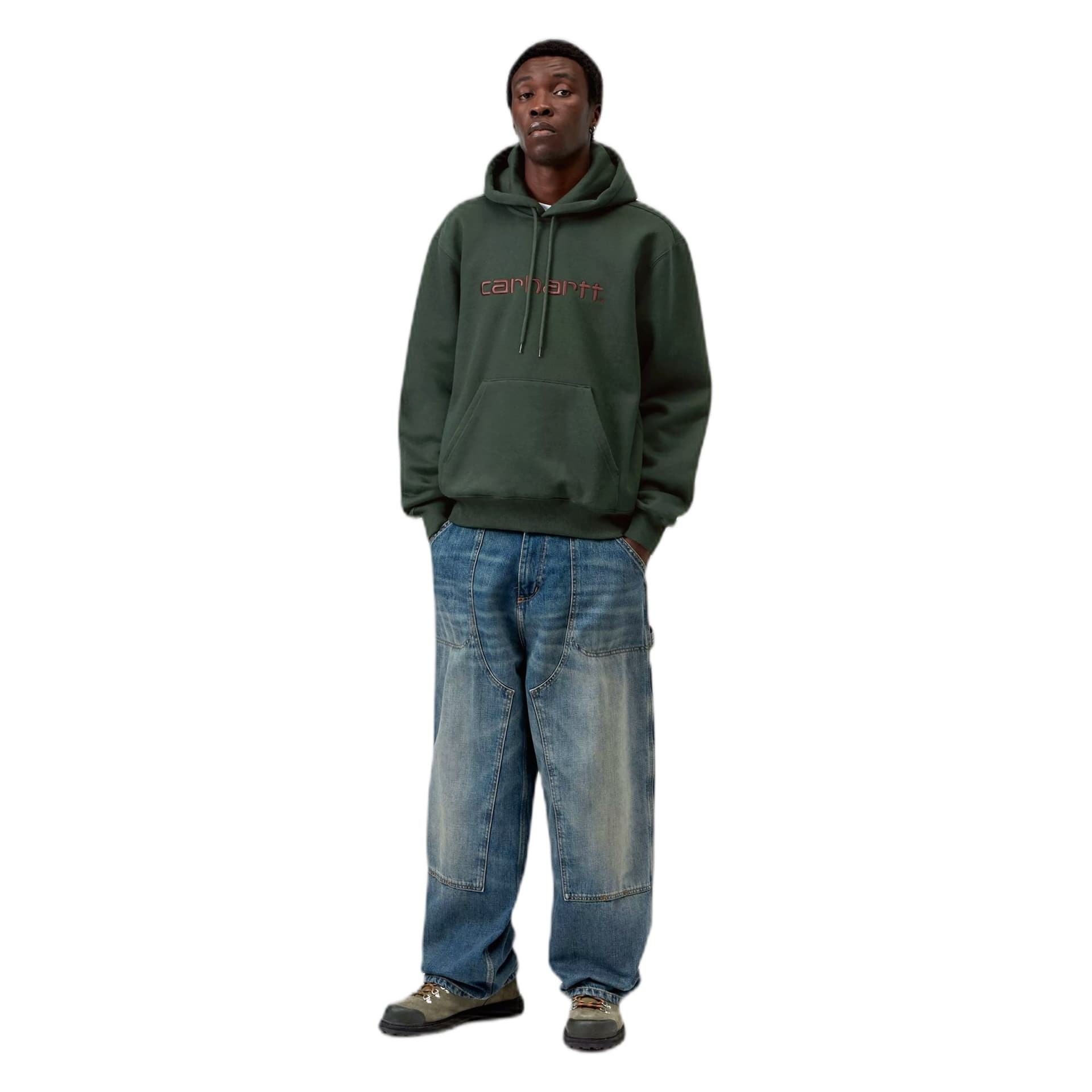 CARHARTT WIP felpa carhartt wip hooded carhartt sweatshirt - dark scarab / palisander - 2