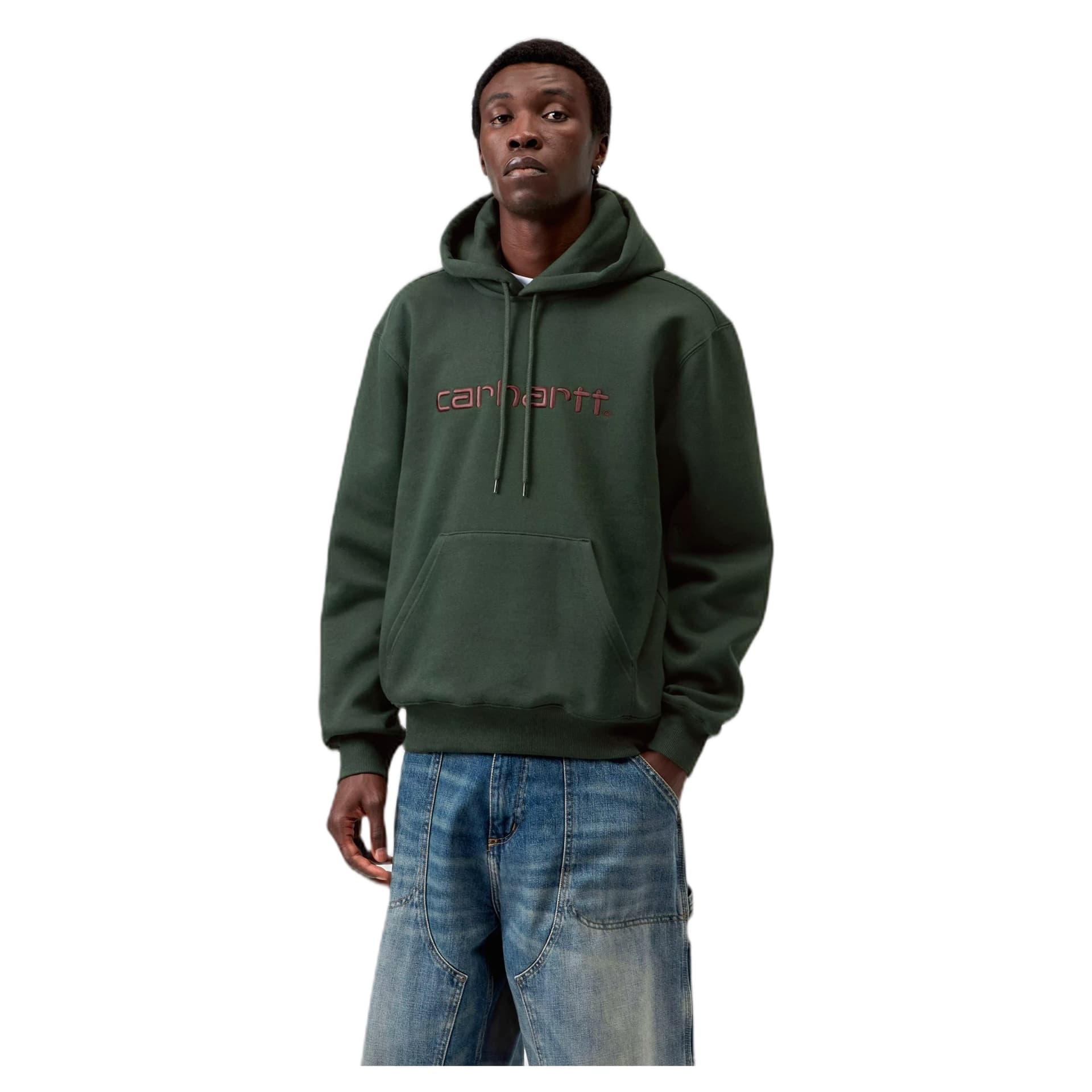 CARHARTT WIP felpa carhartt wip hooded carhartt sweatshirt - dark scarab / palisander - 4