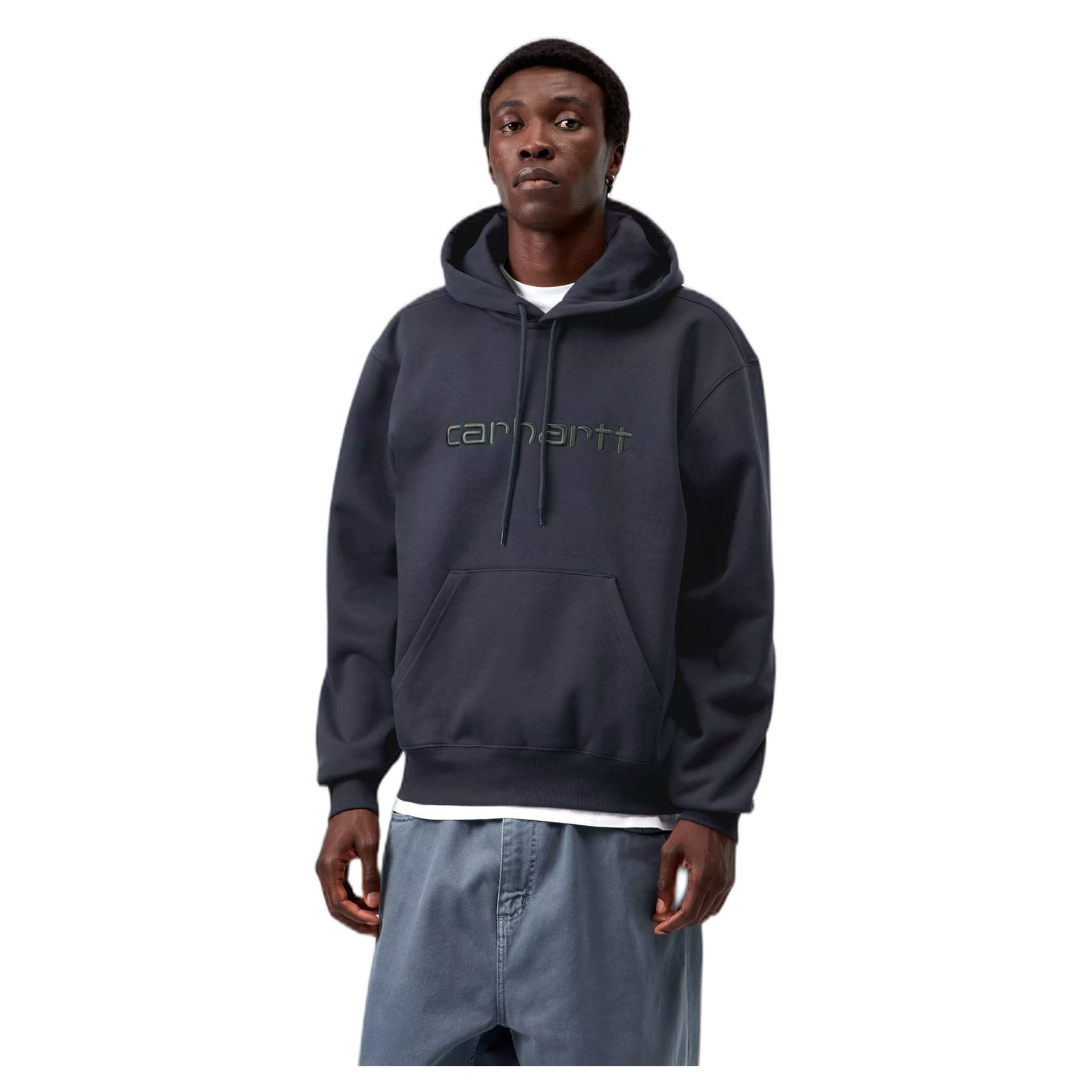 CARHARTT WIP felpa carhartt wip hooded carhartt sweatshirt - dark navy / dark scarab - 4