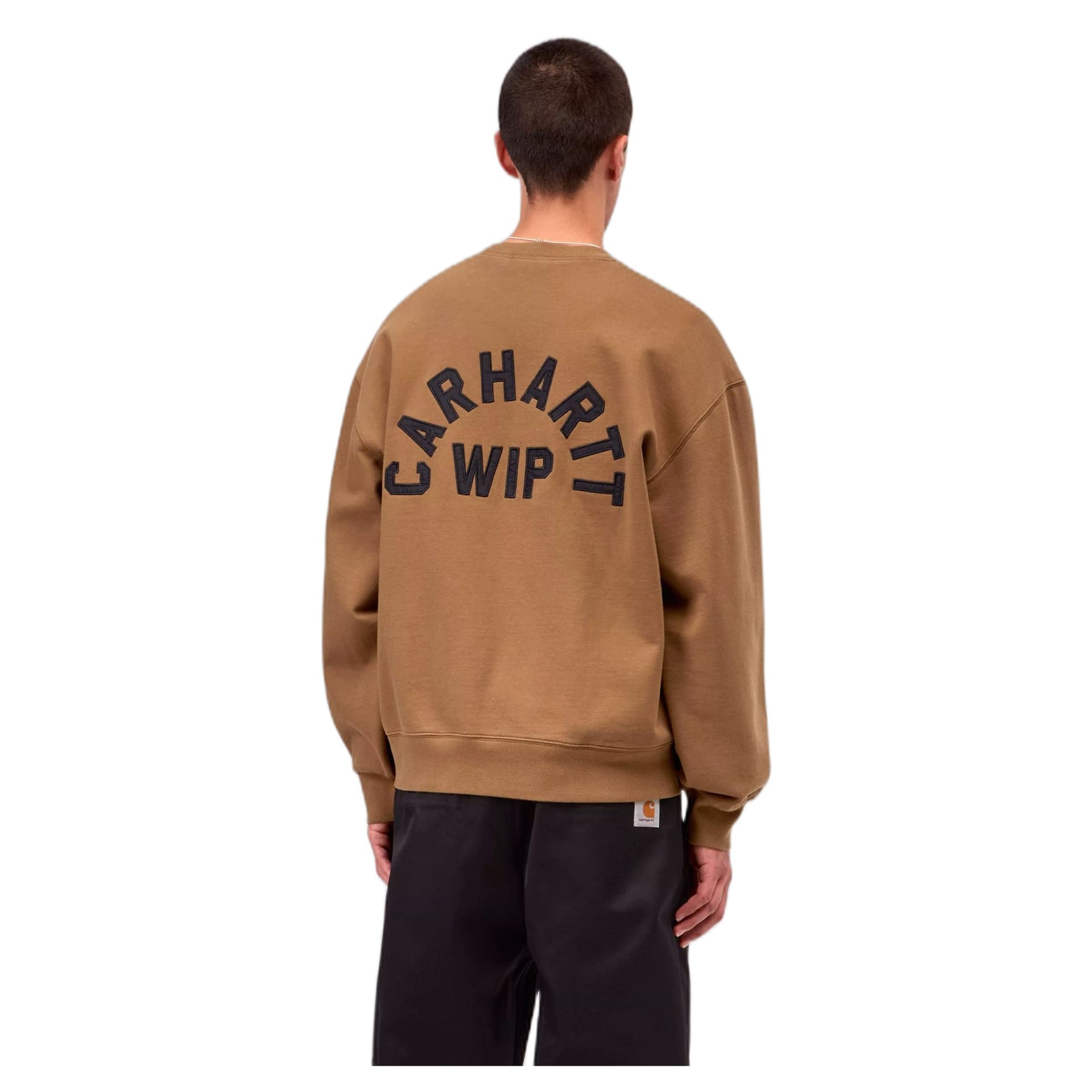 CARHARTT WIP felpa carhartt wip arch script sweat - wip h brown / black stone washed - 4