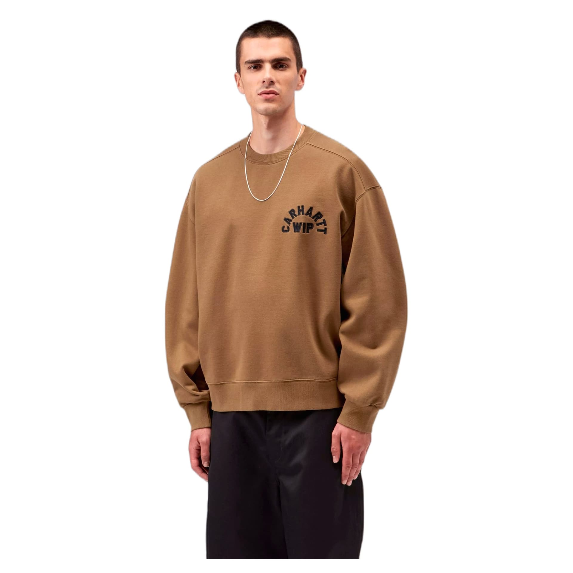 CARHARTT WIP felpa carhartt wip arch script sweat - wip h brown / black stone washed - 5