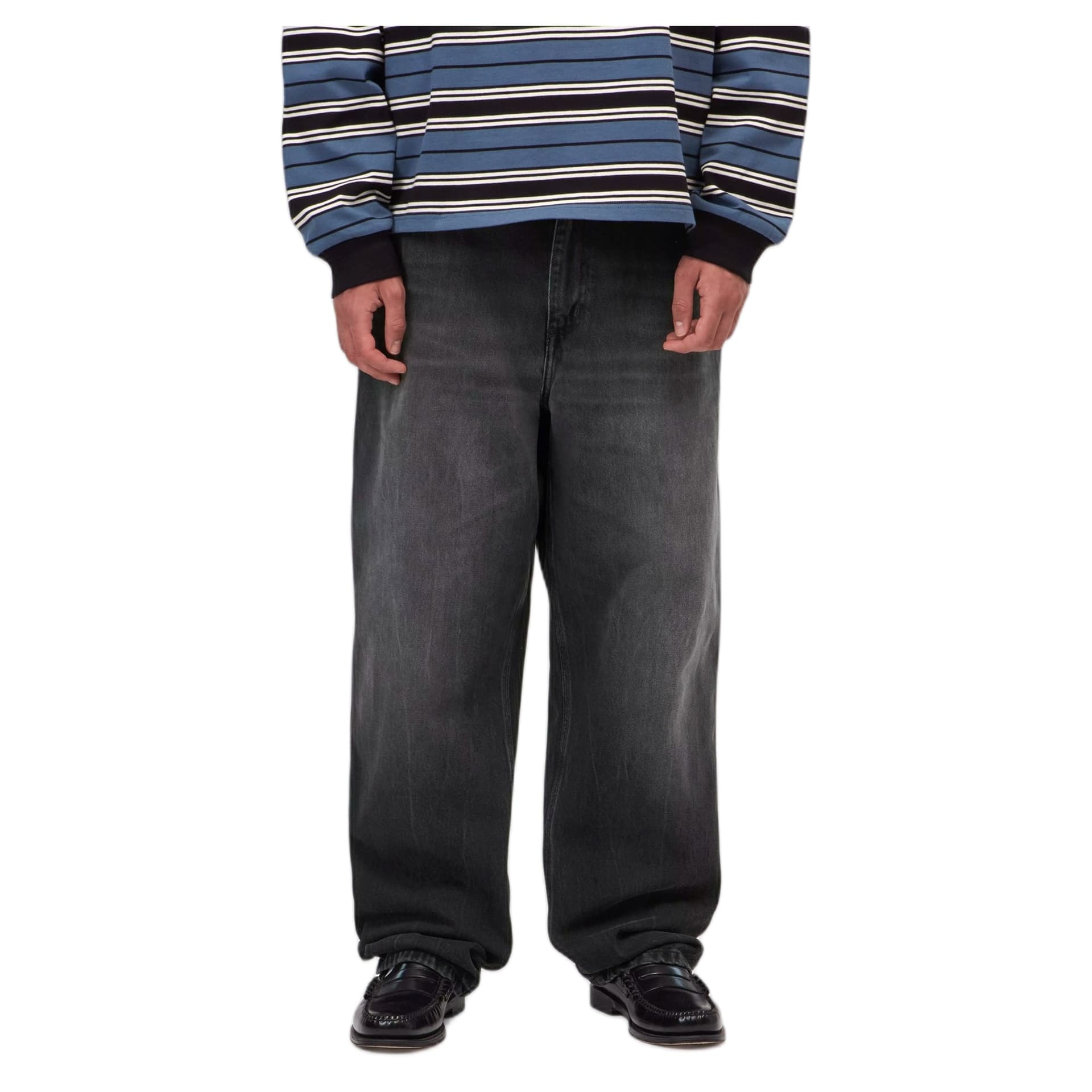 CARHARTT WIP jeans carhartt wip single knee pant - black marble used wash - 6