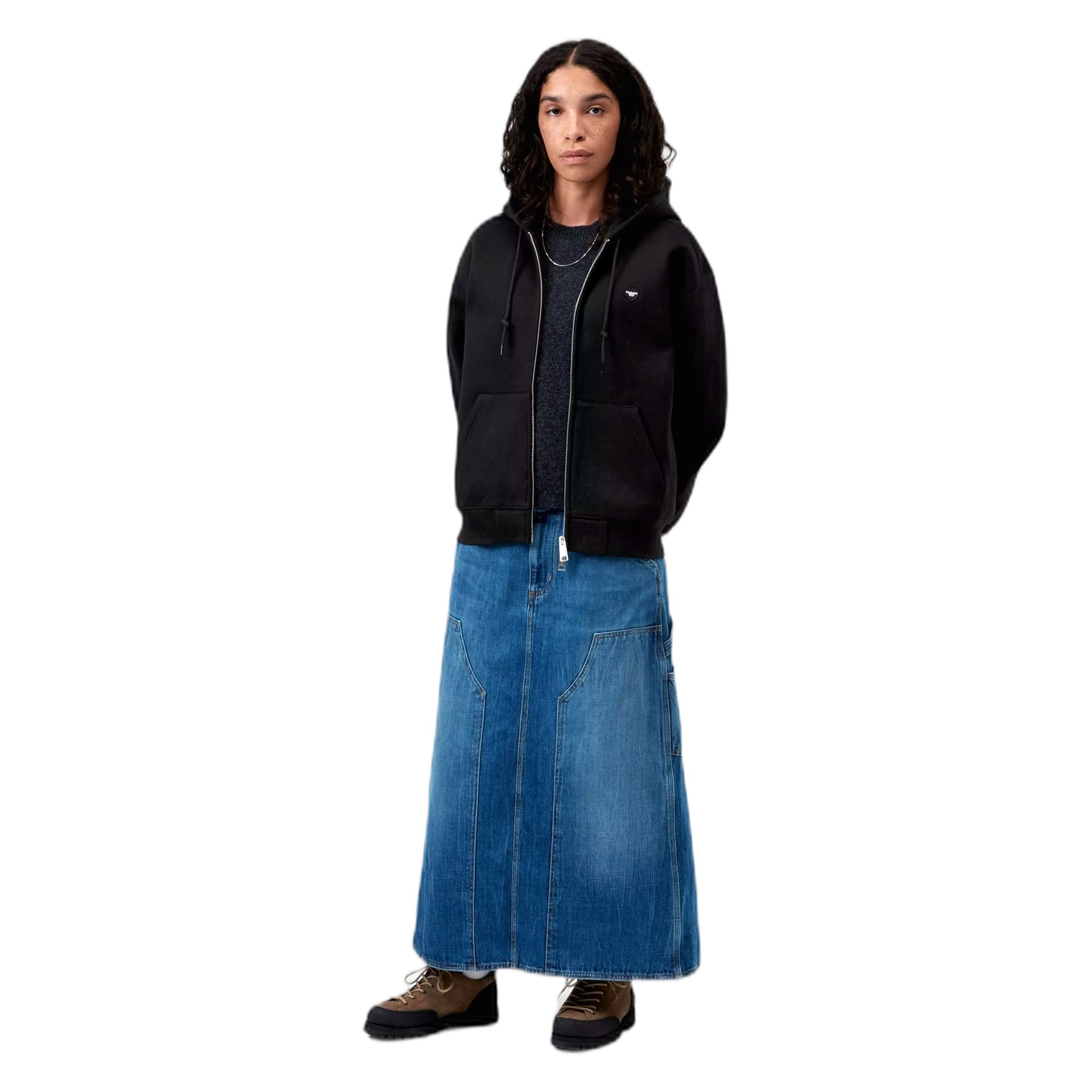 CARHARTT WIP felpa carhartt wip w' hd small heart patch jkt - black/black - 2