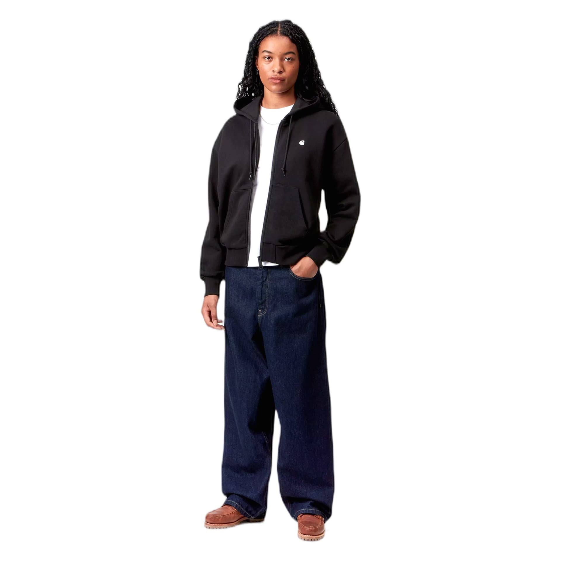CARHARTT WIP felpa carhartt wip w' hooded casey jacket - black / silver - 2