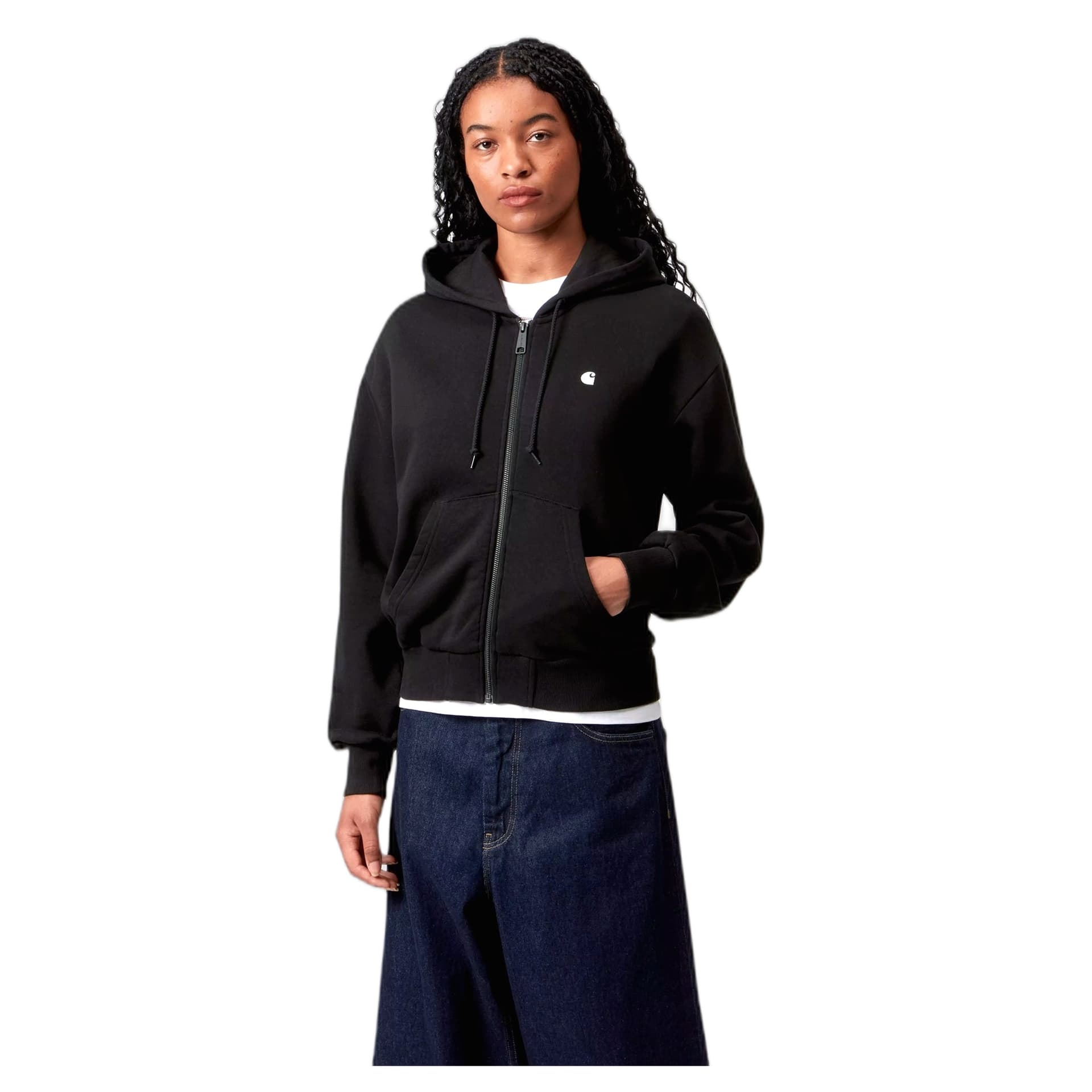 CARHARTT WIP felpa carhartt wip w' hooded casey jacket - black / silver - 3