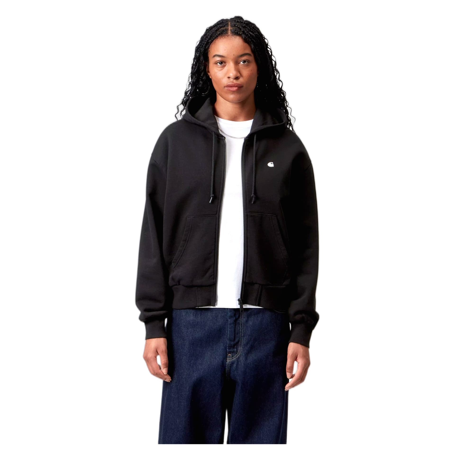 CARHARTT WIP felpa carhartt wip w' hooded casey jacket - black / silver - 5