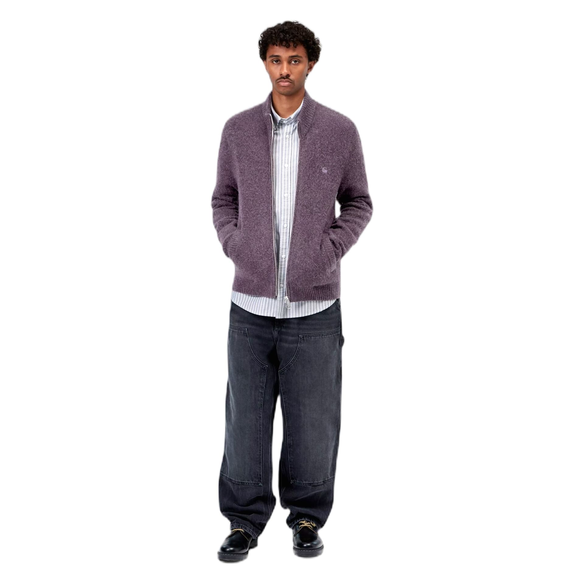 CARHARTT WIP maglione carhartt wip curtis sweater jacket - tangled shady purple - 2