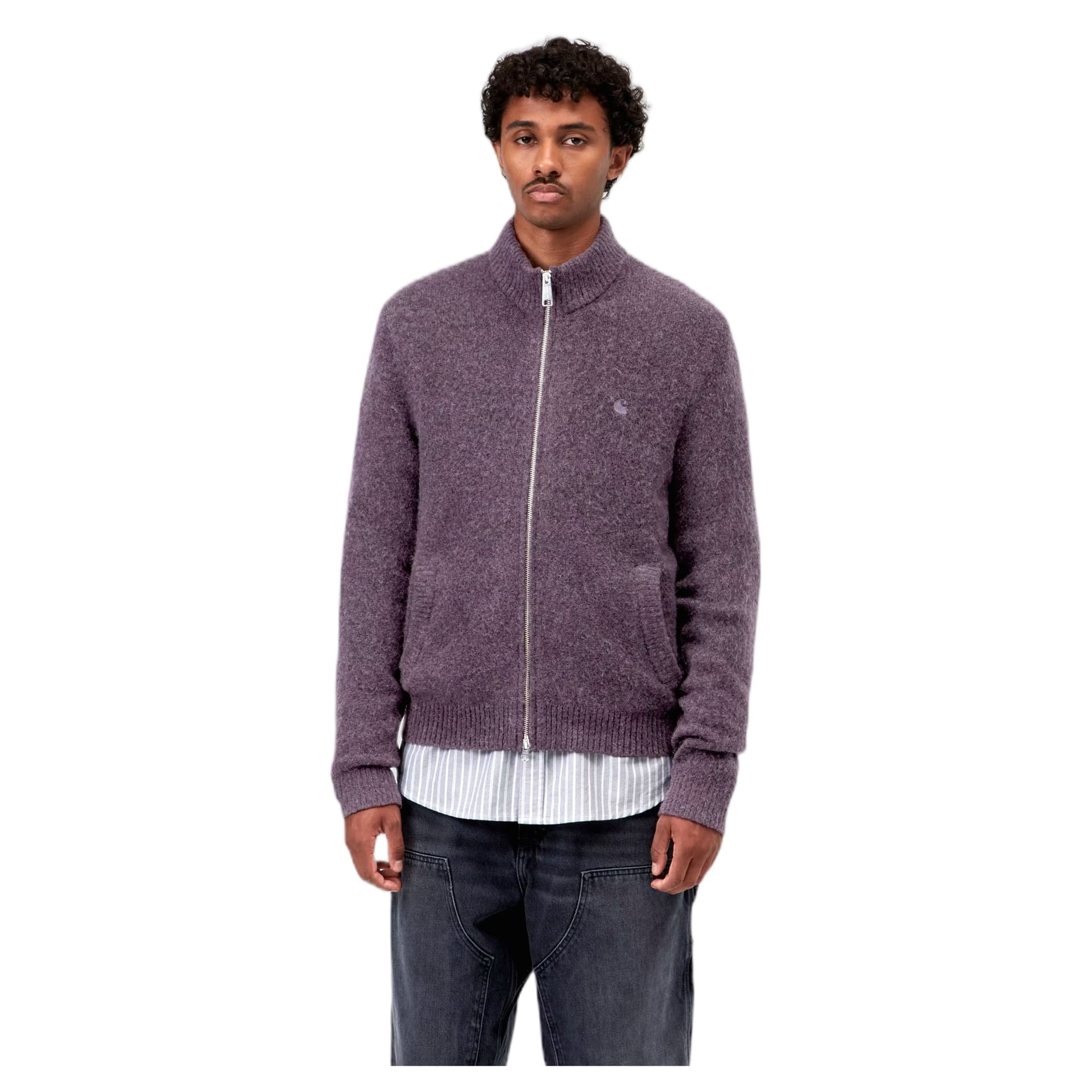 CARHARTT WIP maglione carhartt wip curtis sweater jacket - tangled shady purple - 3