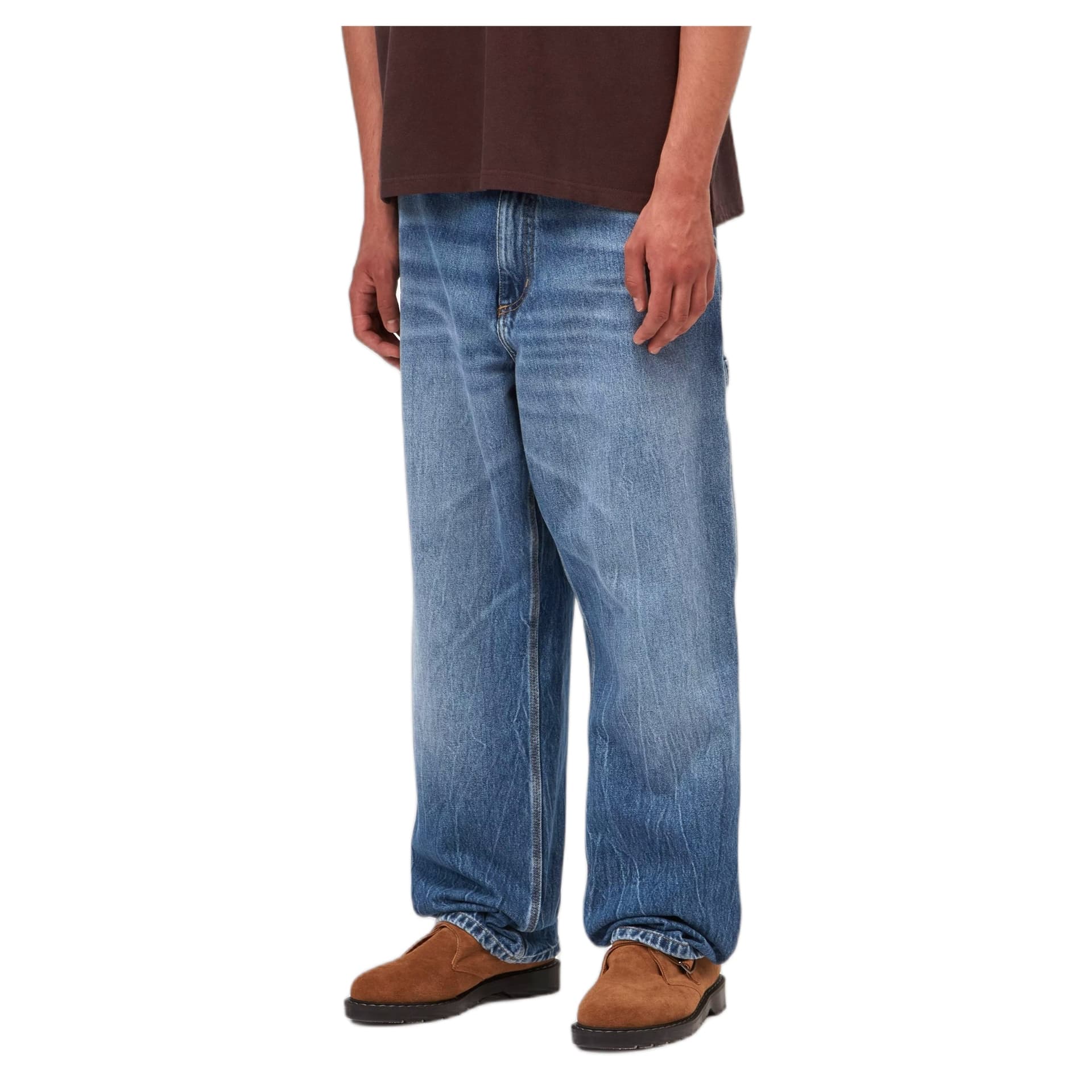 CARHARTT WIP jeans carhartt wip single knee pant - blue marble used wash - 4