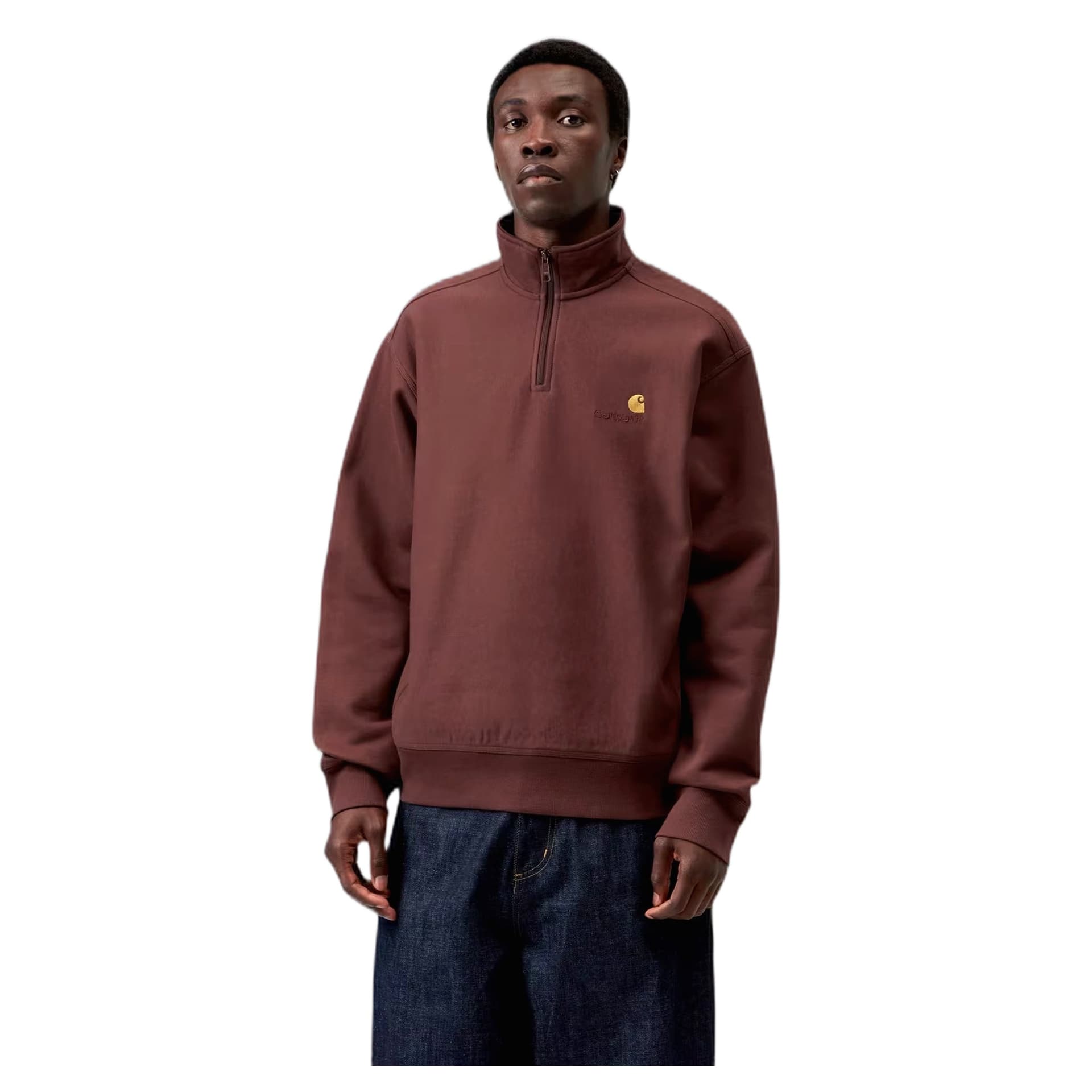 CARHARTT WIP felpa carhartt wip half zip american script sweatshirt - amarone - 4