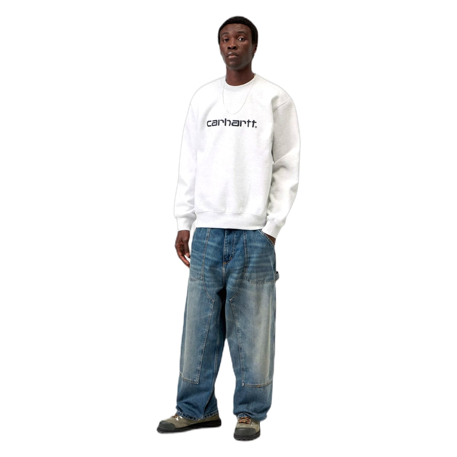 CARHARTT WIP felpa carhartt wip carhartt sweat - ash heather / graphite - 2
