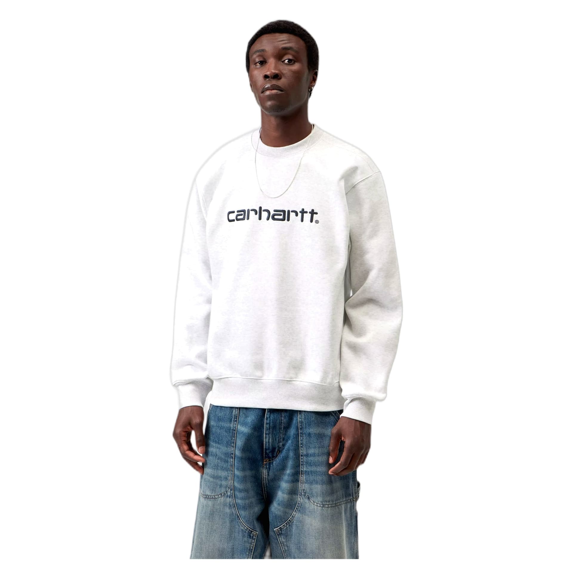 CARHARTT WIP felpa carhartt wip carhartt sweat - ash heather / graphite - 4