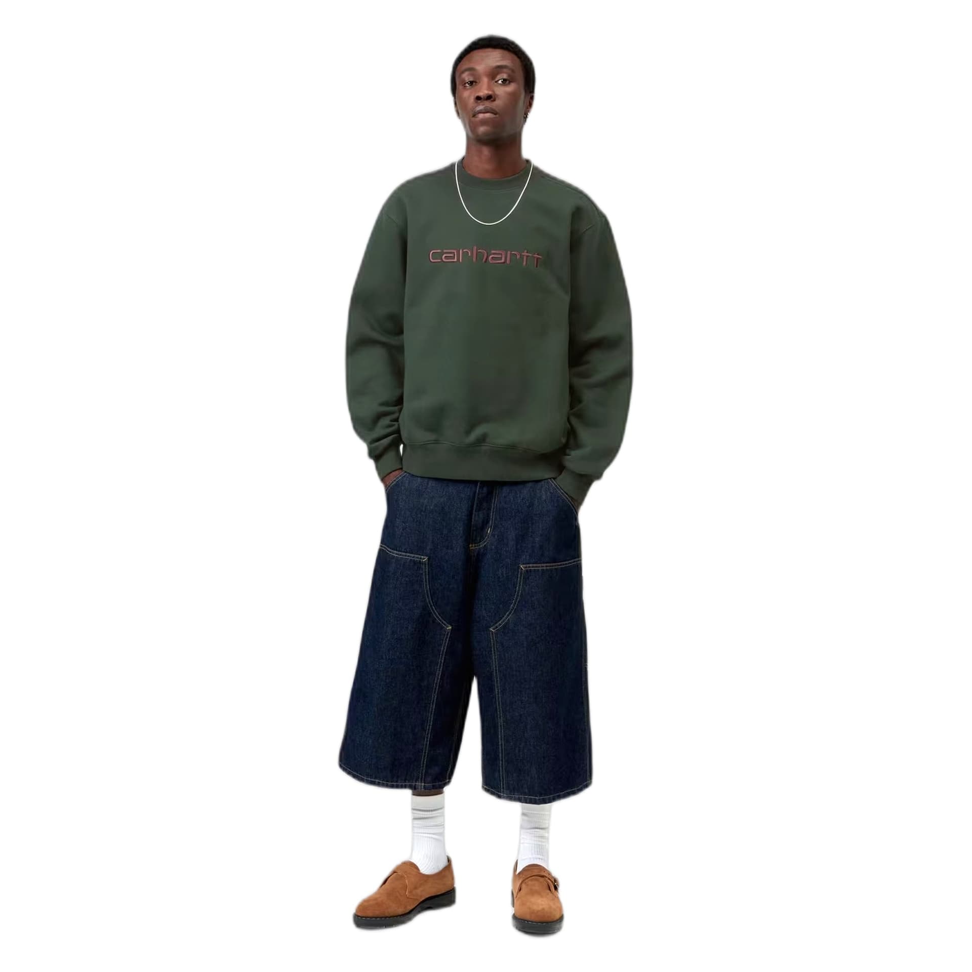CARHARTT WIP felpa carhartt wip carhartt sweat - dark scarab / palisander - 2