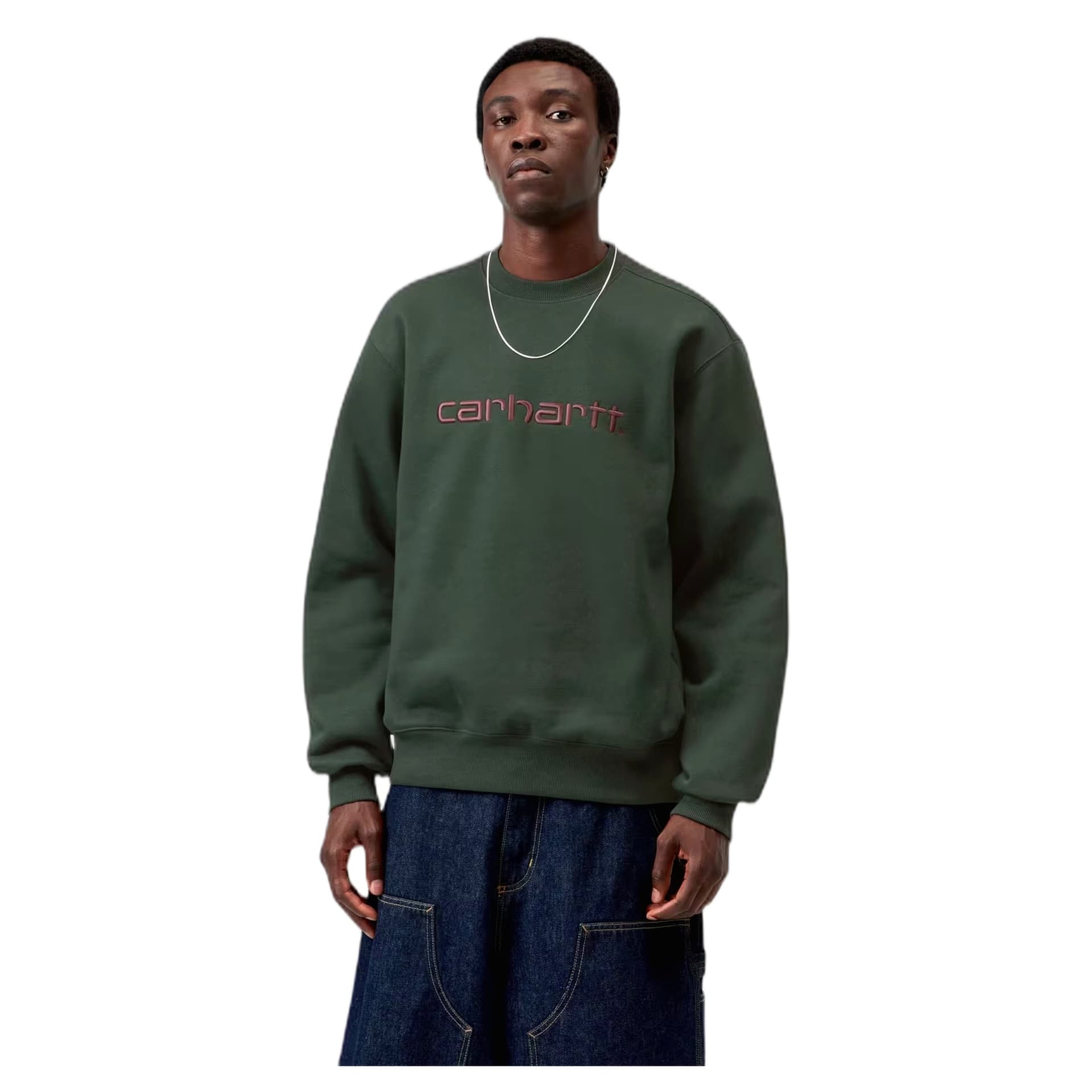 CARHARTT WIP felpa carhartt wip carhartt sweat - dark scarab / palisander - 4