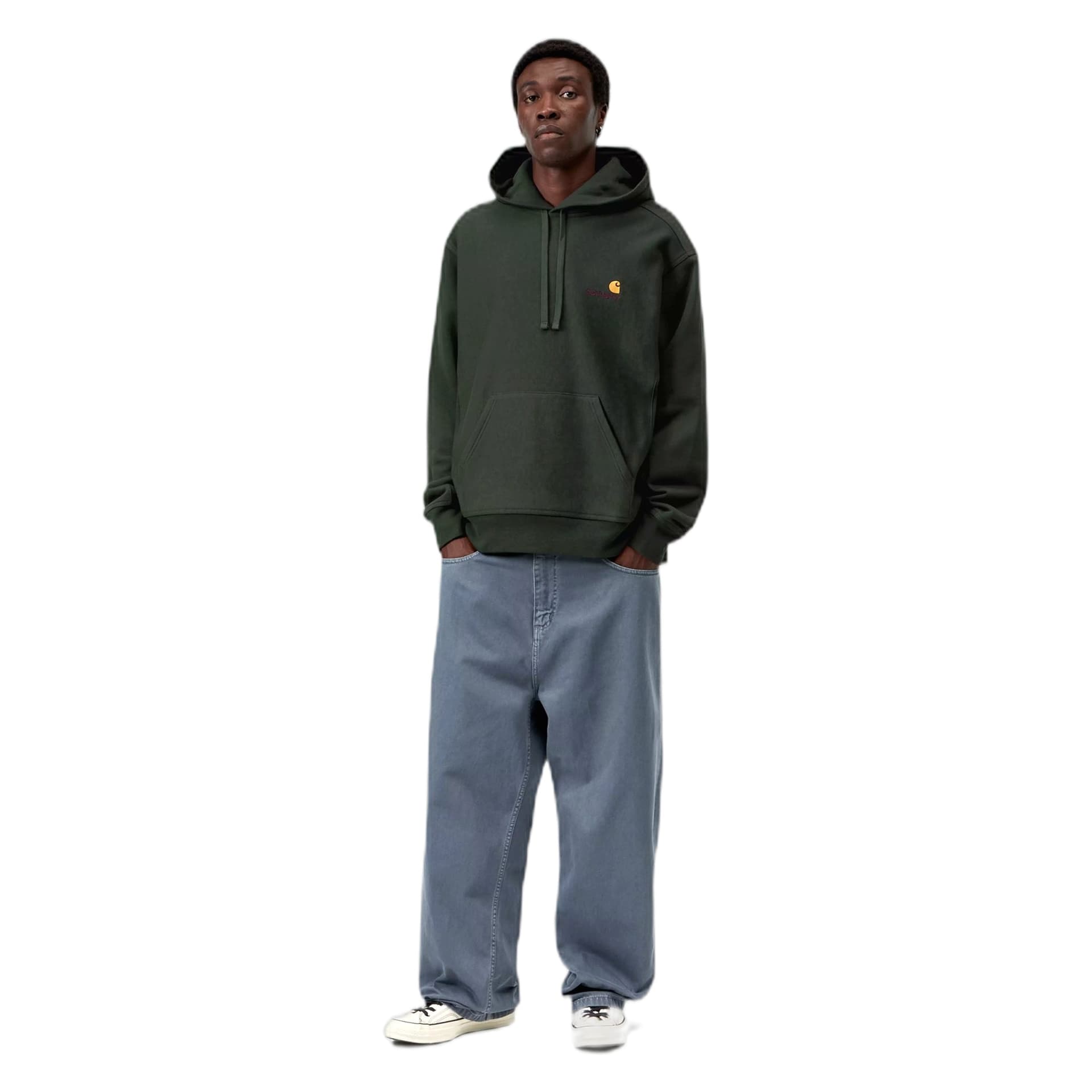 CARHARTT WIP felpa carhartt wip hooded american script sweatshirt - raven - 2