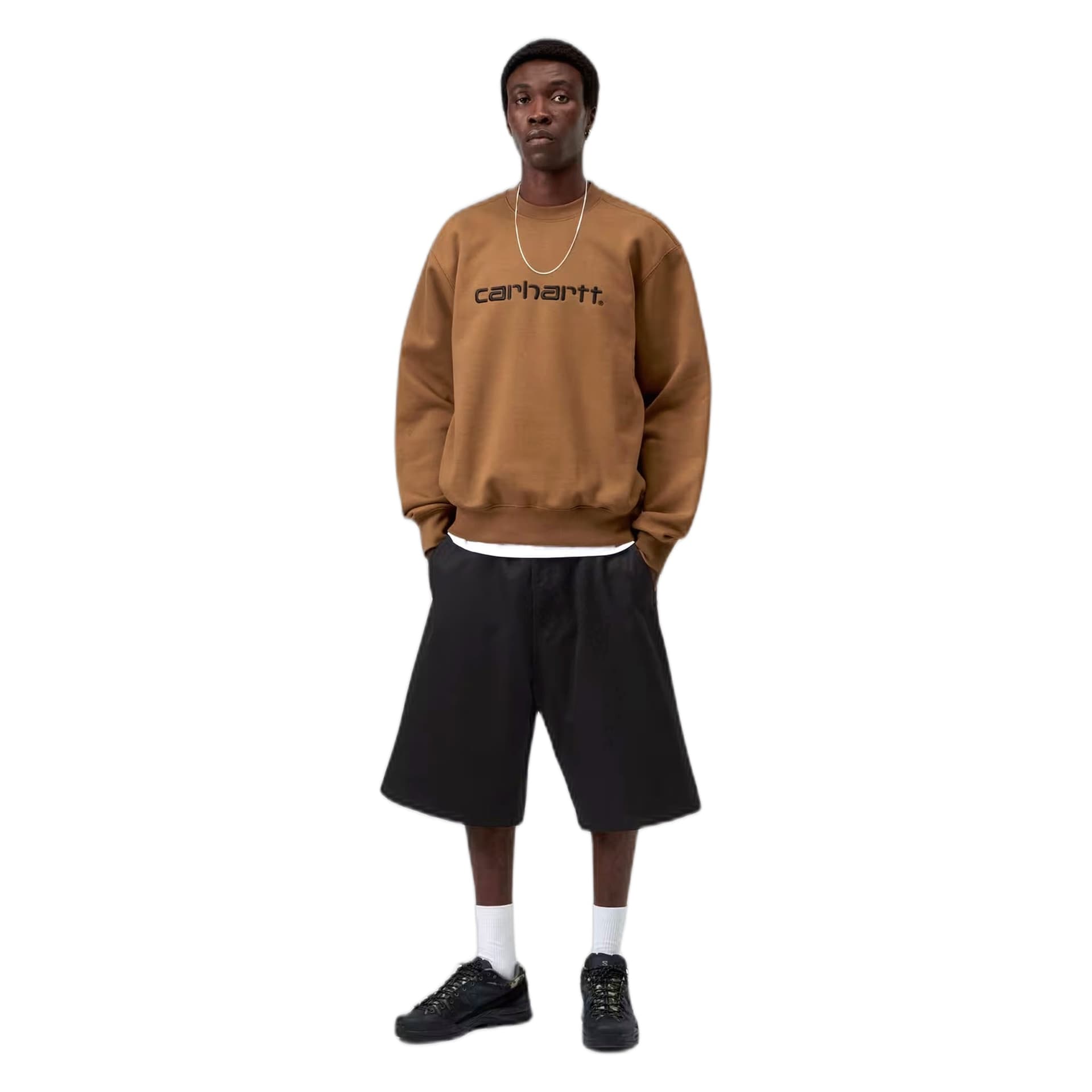 CARHARTT WIP felpa carhartt wip carhartt sweat - wip h brown / black - 2