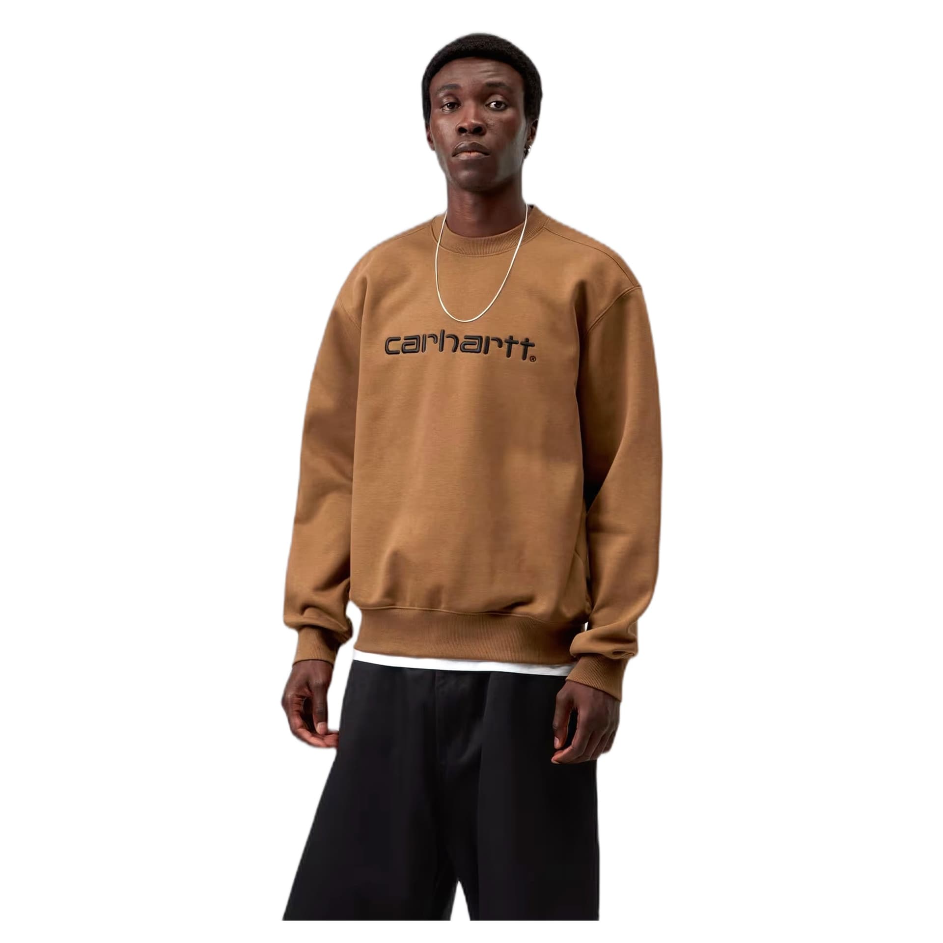 CARHARTT WIP felpa carhartt wip carhartt sweat - wip h brown / black - 4