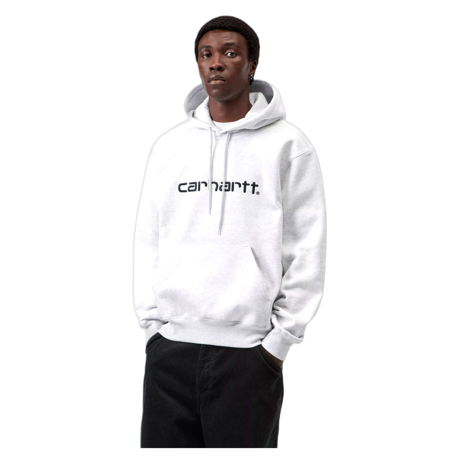 CARHARTT WIP felpa carhartt wip hooded carhartt sweat - ash heather / graphite - 4