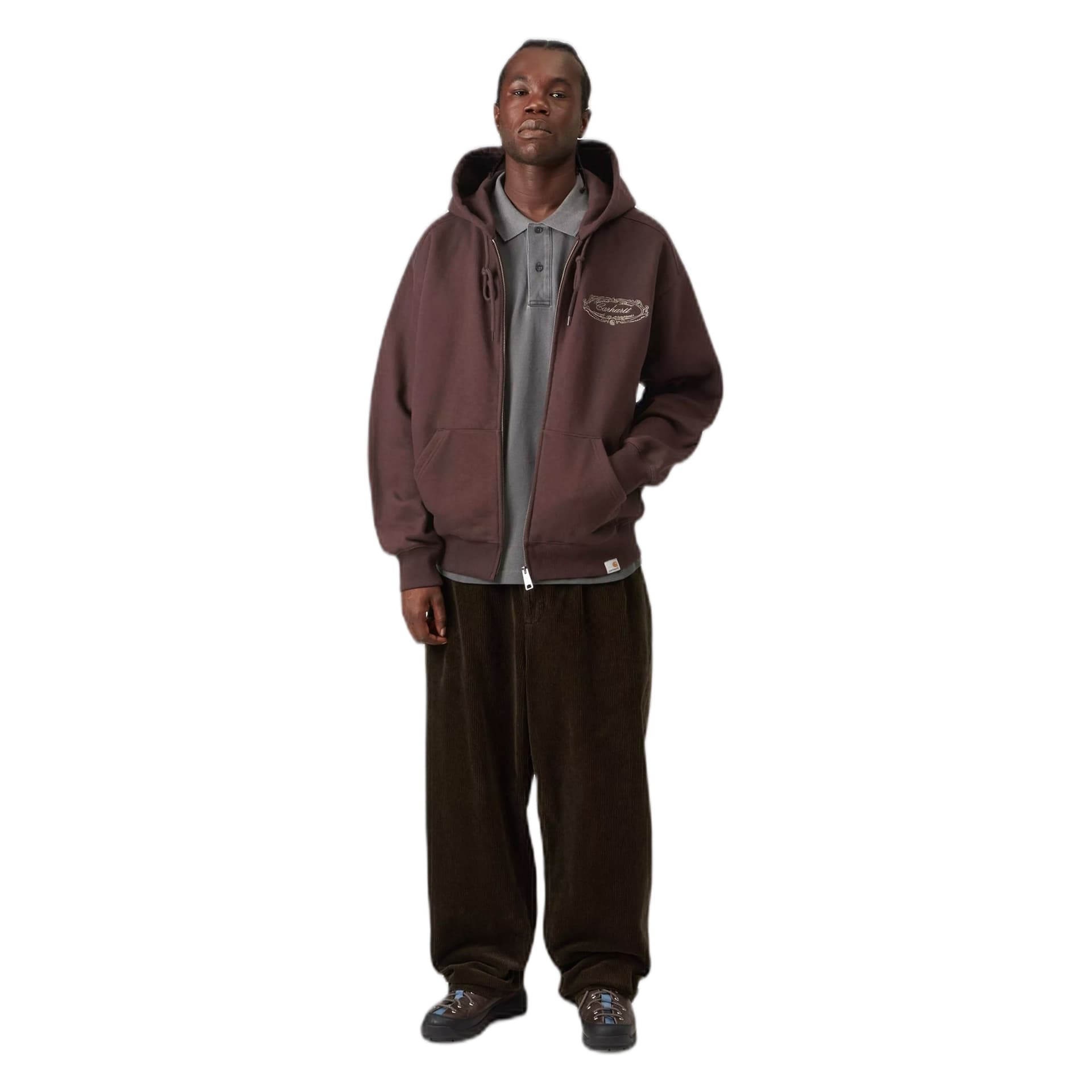 CARHARTT WIP felpa carhartt wip hooded chez wip jacket - palisander / grey - 3