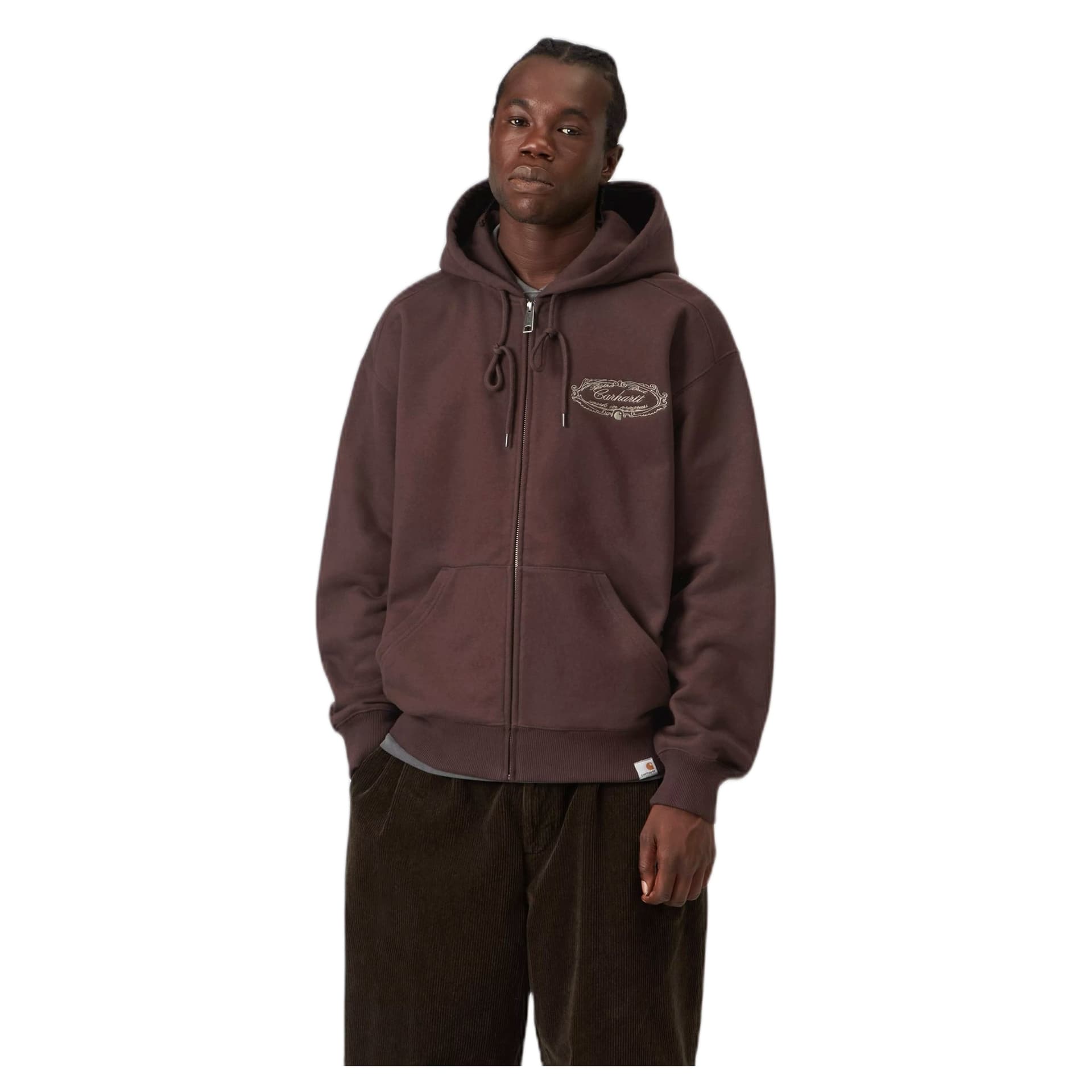 CARHARTT WIP felpa carhartt wip hooded chez wip jacket - palisander / grey - 4