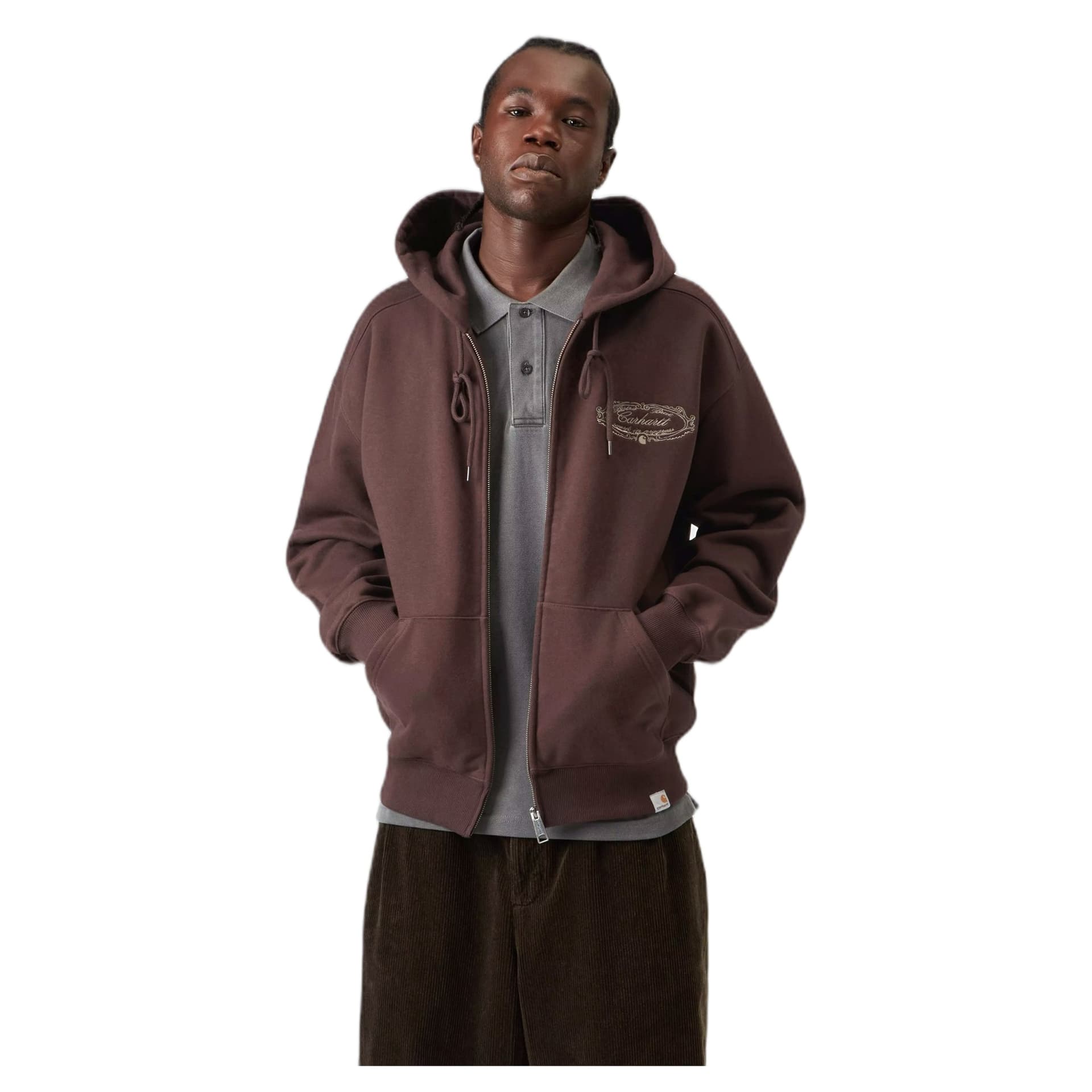 CARHARTT WIP felpa carhartt wip hooded chez wip jacket - palisander / grey - 6