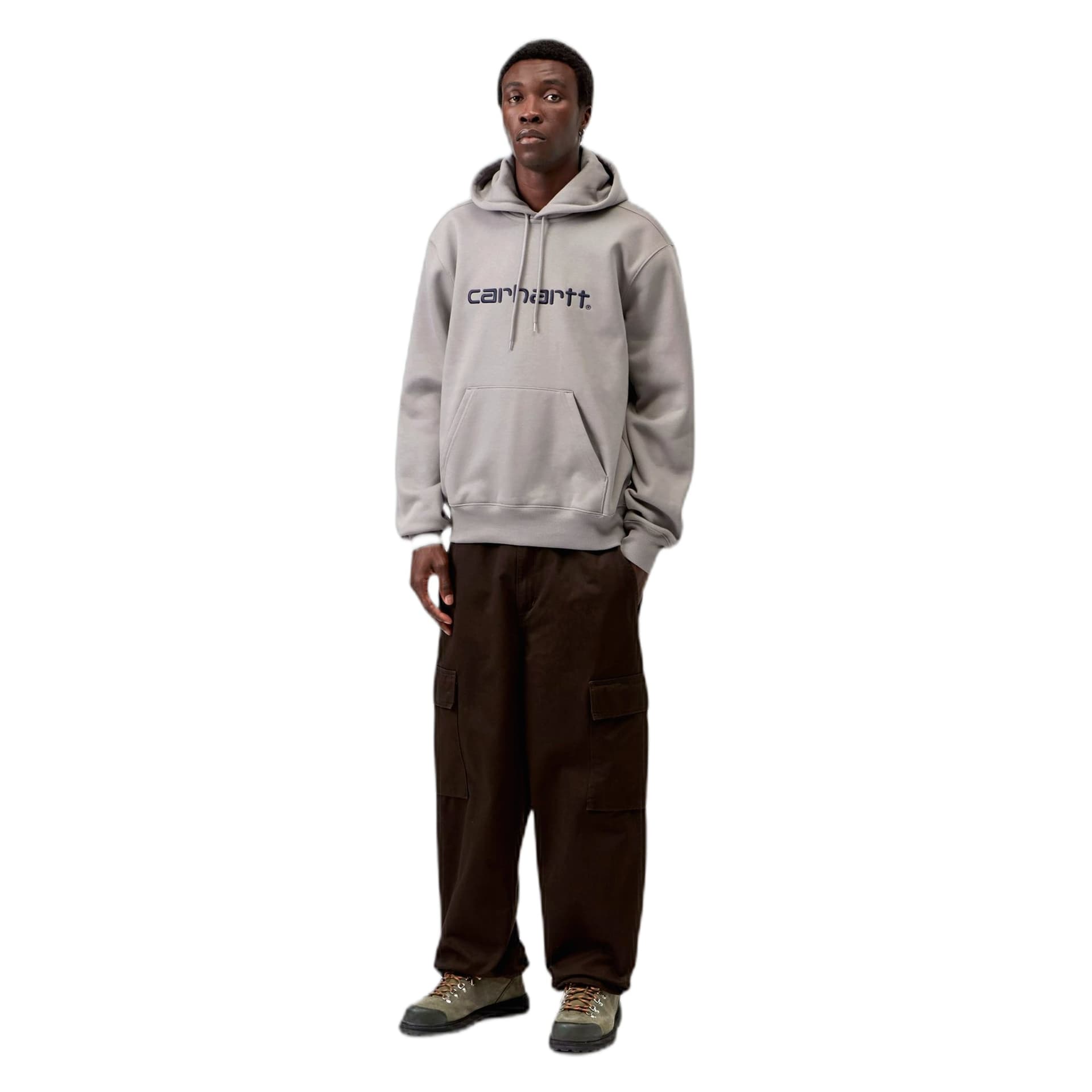 CARHARTT WIP felpa carharrtt wip hooded carhartt sweatshirt - shady grey / dark navy - 2