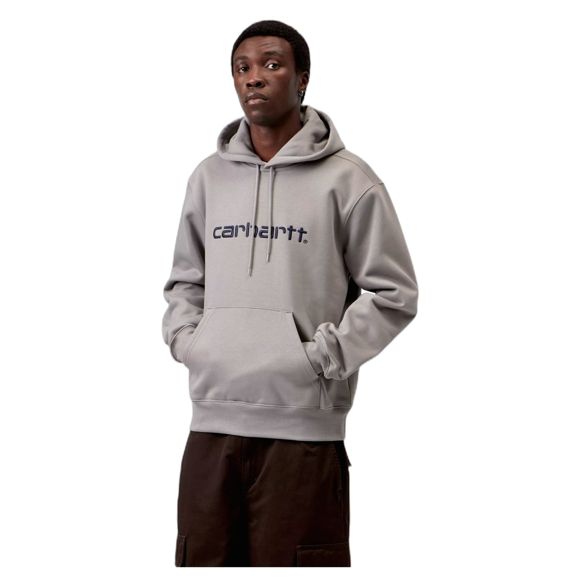 CARHARTT WIP felpa carharrtt wip hooded carhartt sweatshirt - shady grey / dark navy - 4