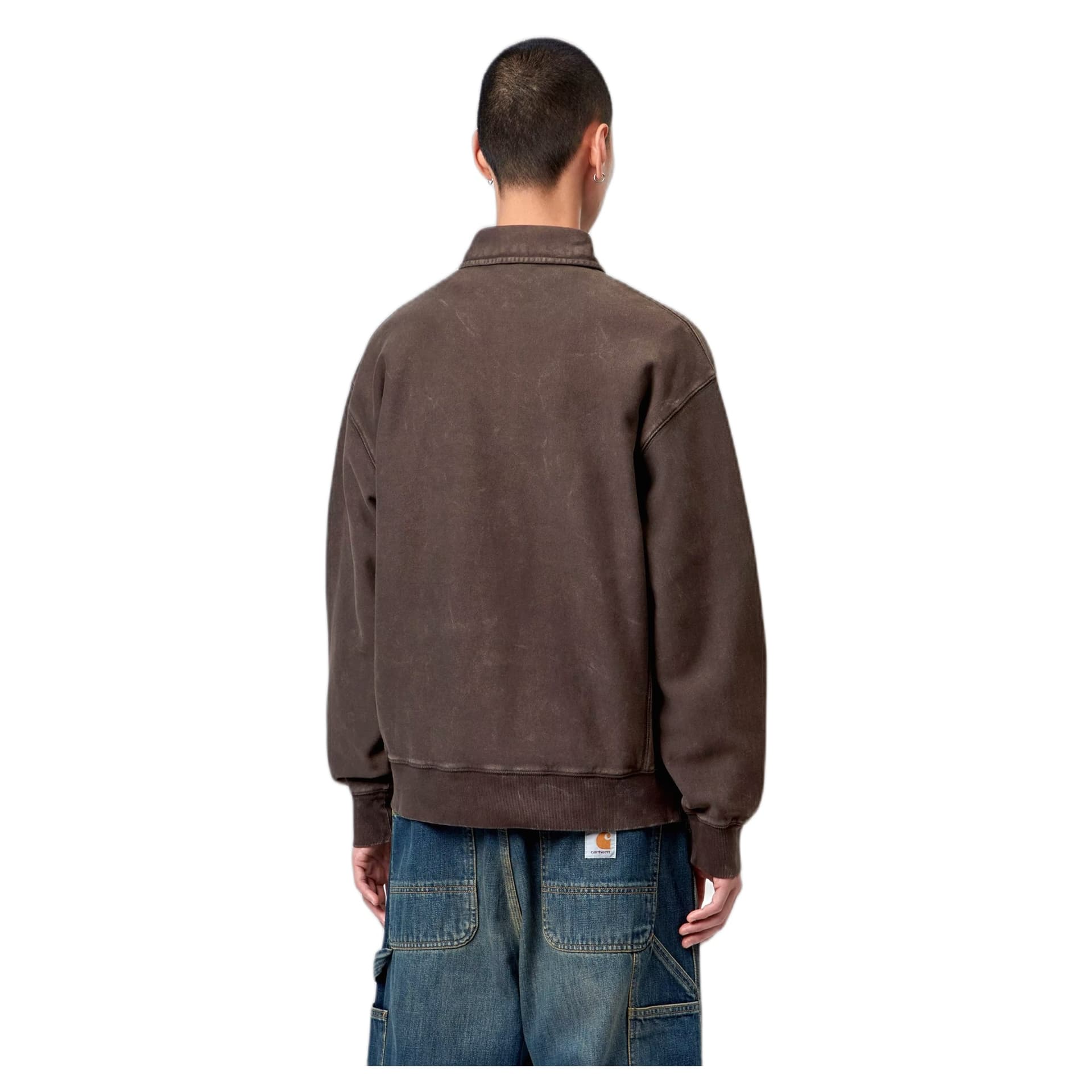 CARHARTT WIP felpa carhartt wip lambert polo sweat - tobacco moon wash - 3
