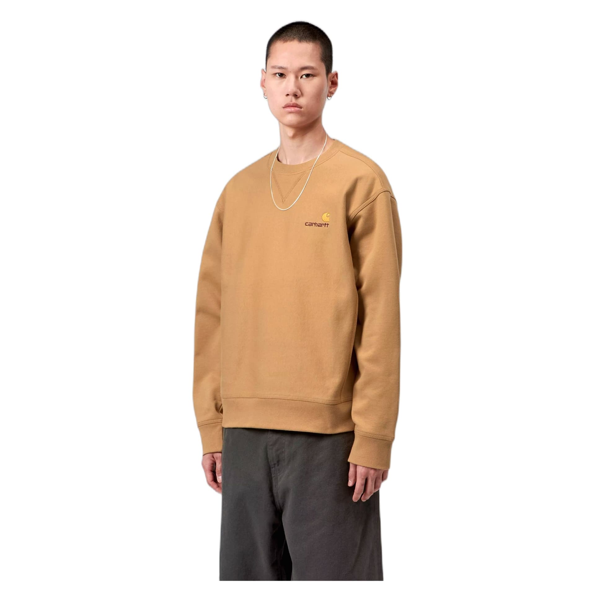 CARHARTT WIP felpa carhartt wip american script sweatshirt - wip dusty h brown - 2