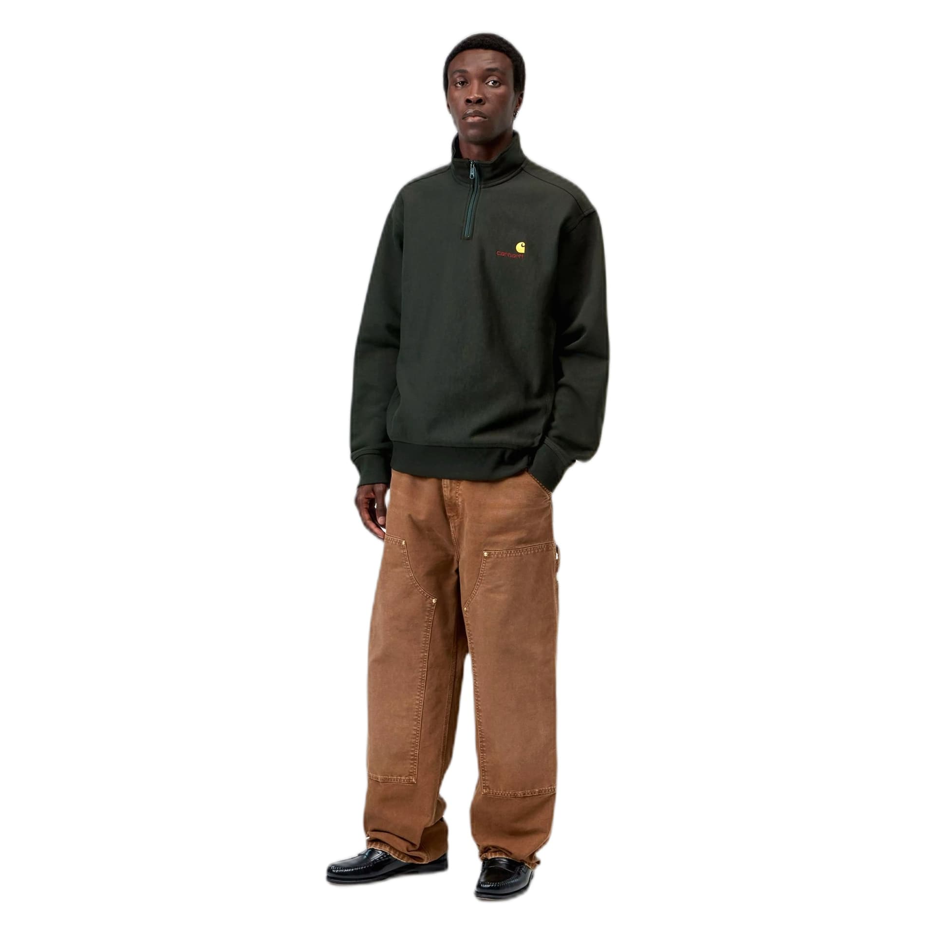 CARHARTT WIP felpa carhartt wip half zip american script sweatshirt - raven - 2