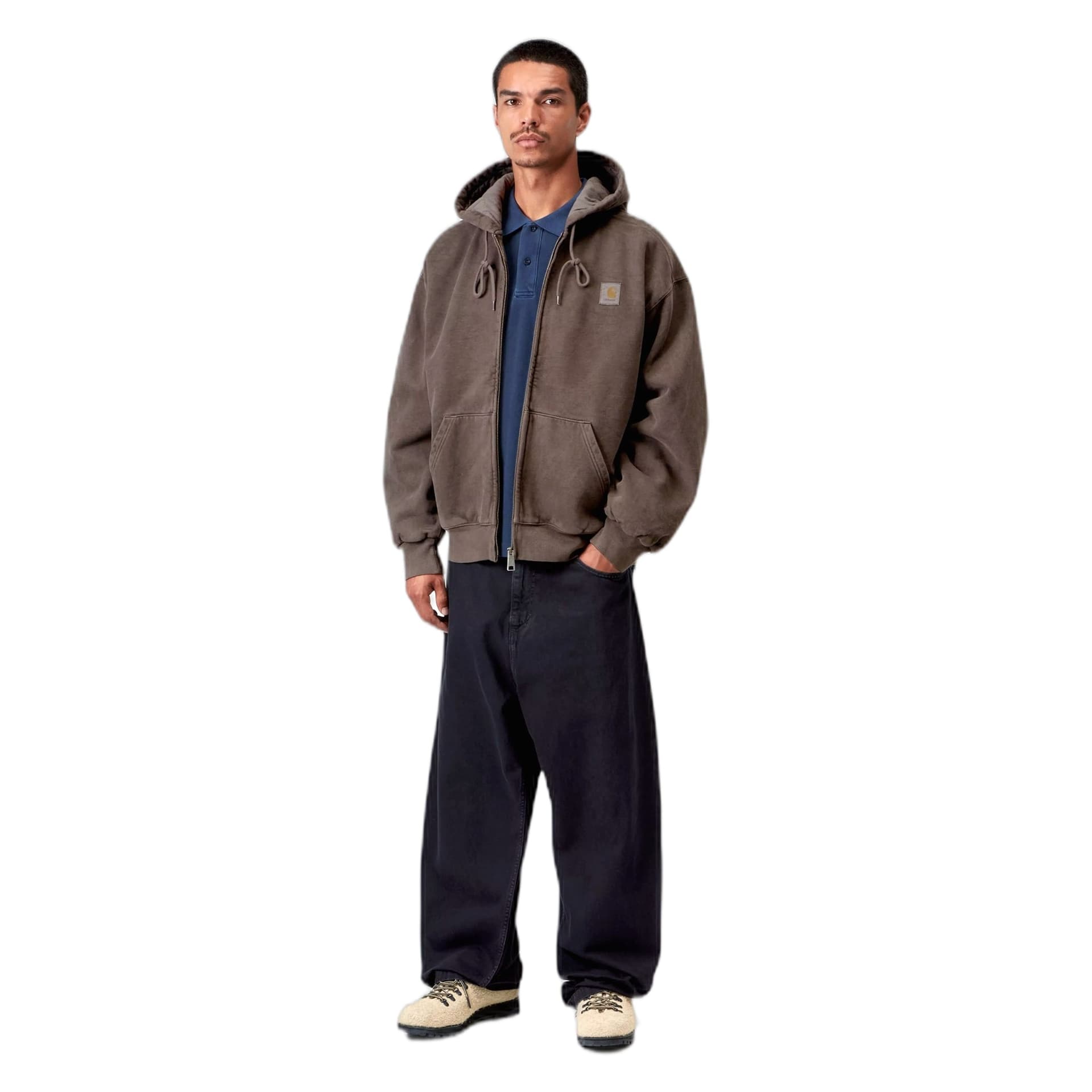 CARHARTT WIP felpa carhartt wip hooded vista jacket - tobacco garment dyed - 2