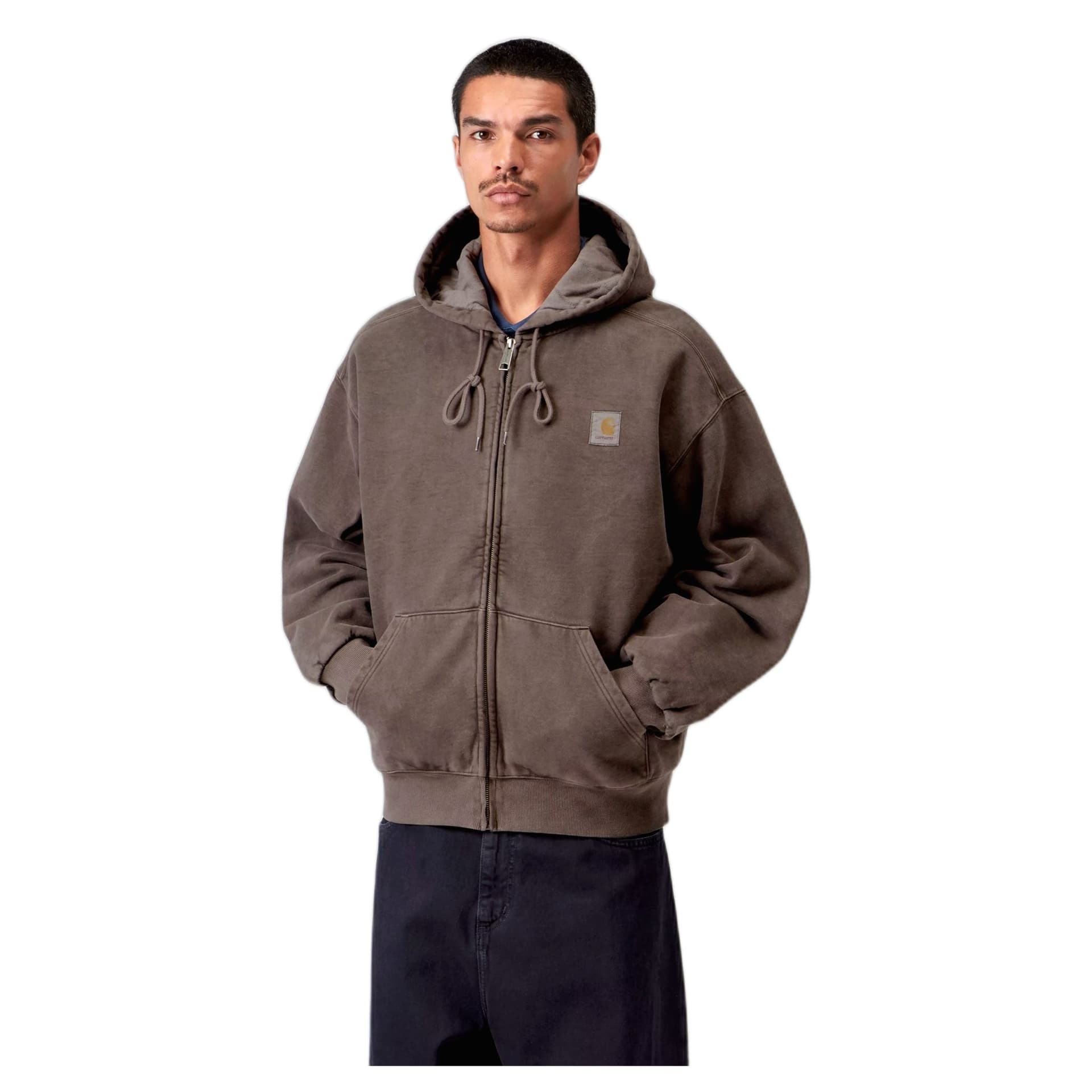 CARHARTT WIP felpa carhartt wip hooded vista jacket - tobacco garment dyed - 3