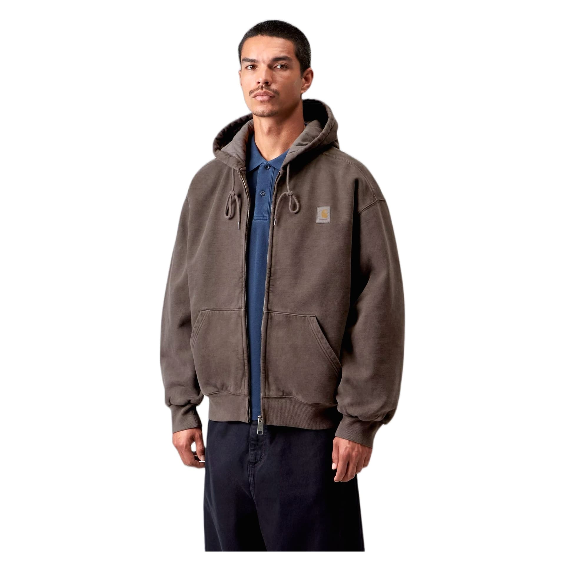 CARHARTT WIP felpa carhartt wip hooded vista jacket - tobacco garment dyed - 5