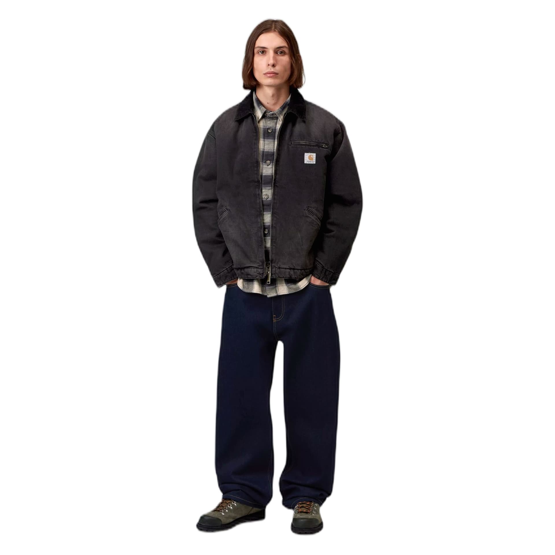 CARHARTT WIP giacca carhartt wip og detroit jacket - black / black tobacco used wash - 2