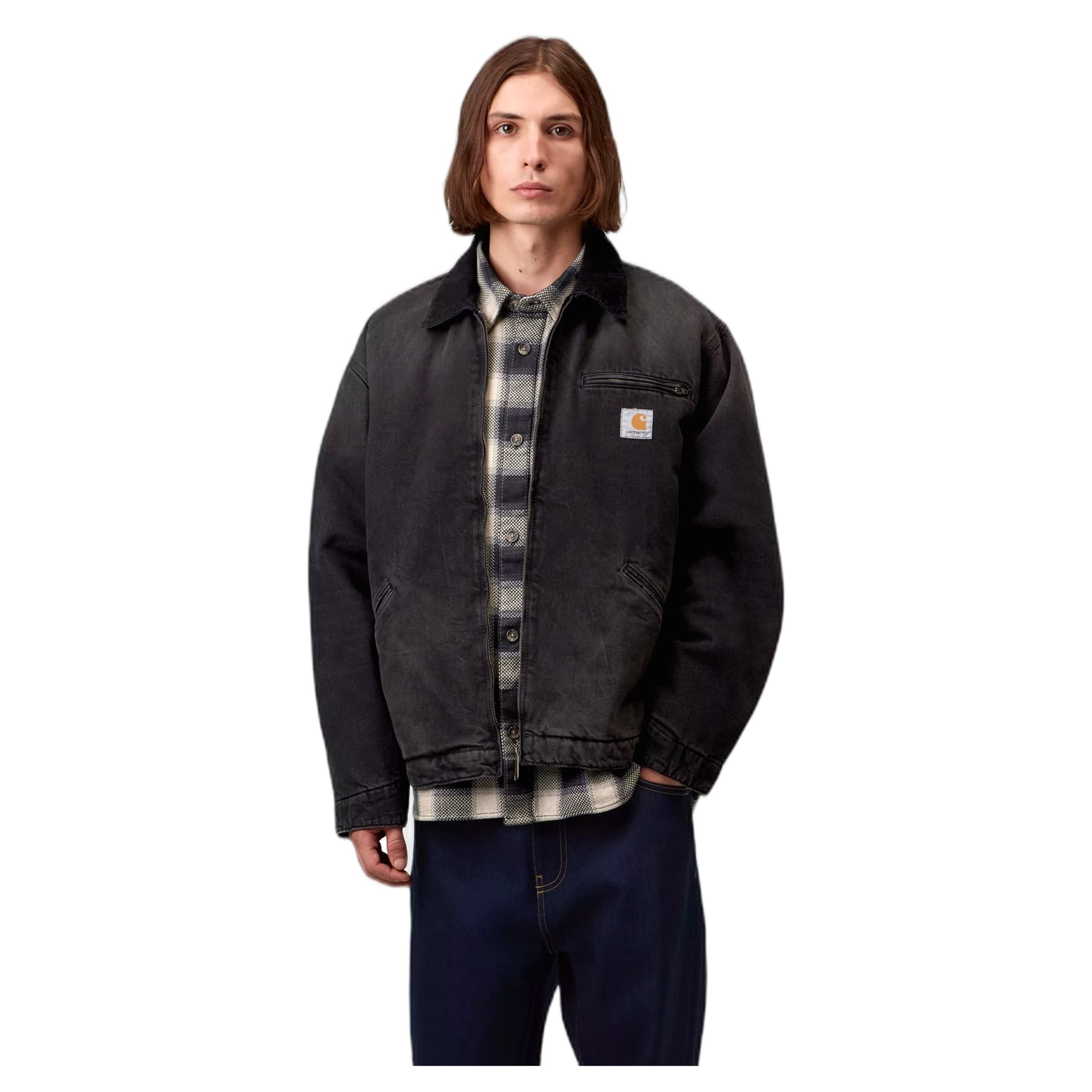 CARHARTT WIP giacca carhartt wip og detroit jacket - black / black tobacco used wash - 5