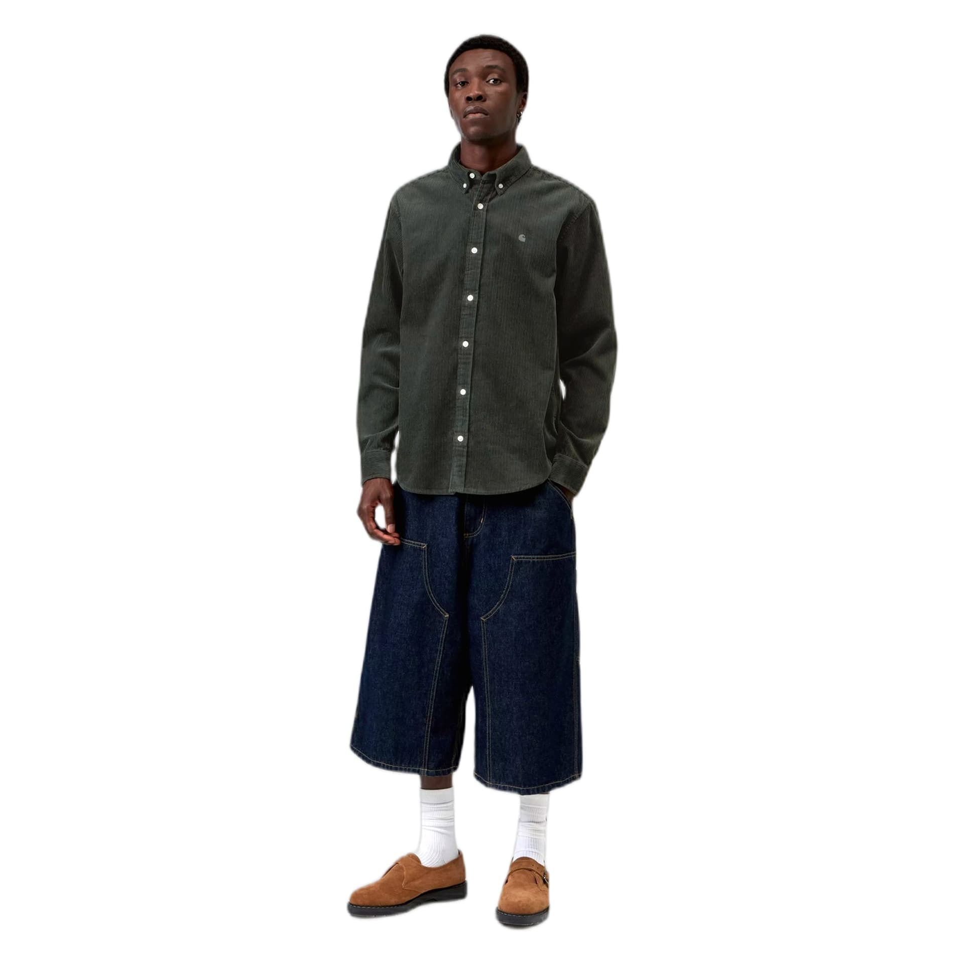 CARHARTT WIP camicia carhartt wip l/s madison cord shirt - raven - 2