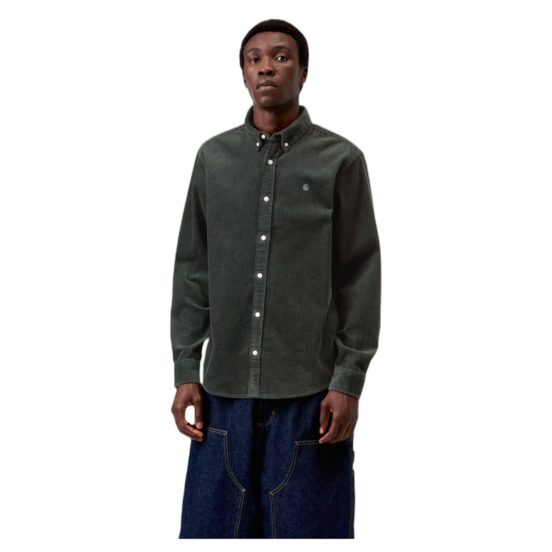 CARHARTT WIP camicia carhartt wip l/s madison cord shirt - raven - 3